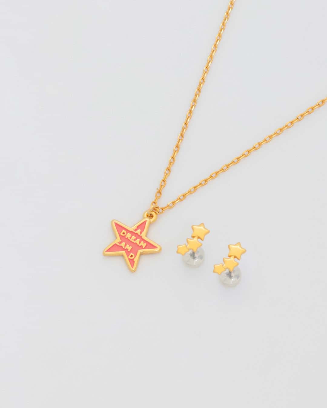 Collar Estrella Letras + Aretes