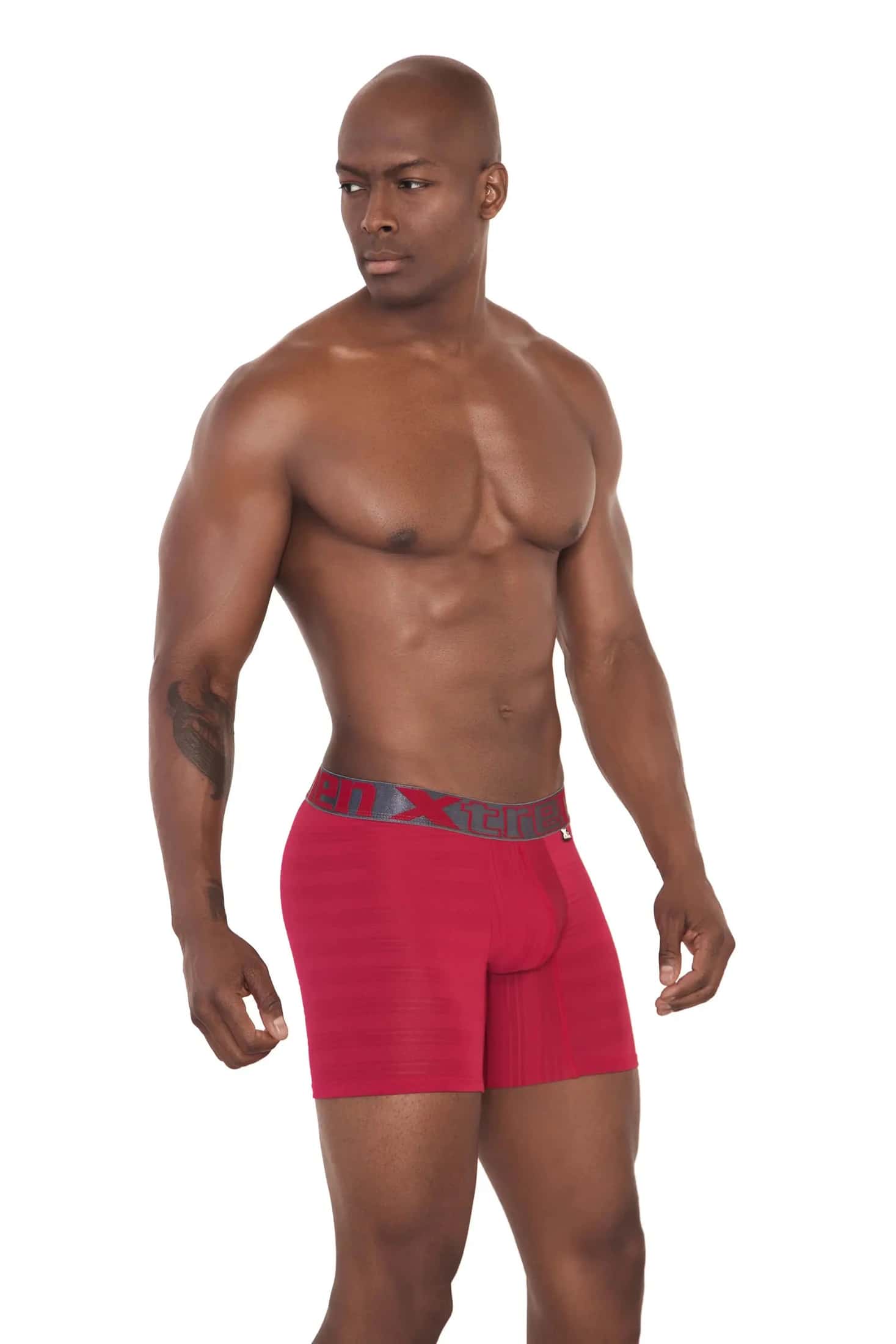 BOXER LARGO MICROFIBRA JACQUARD ROJO