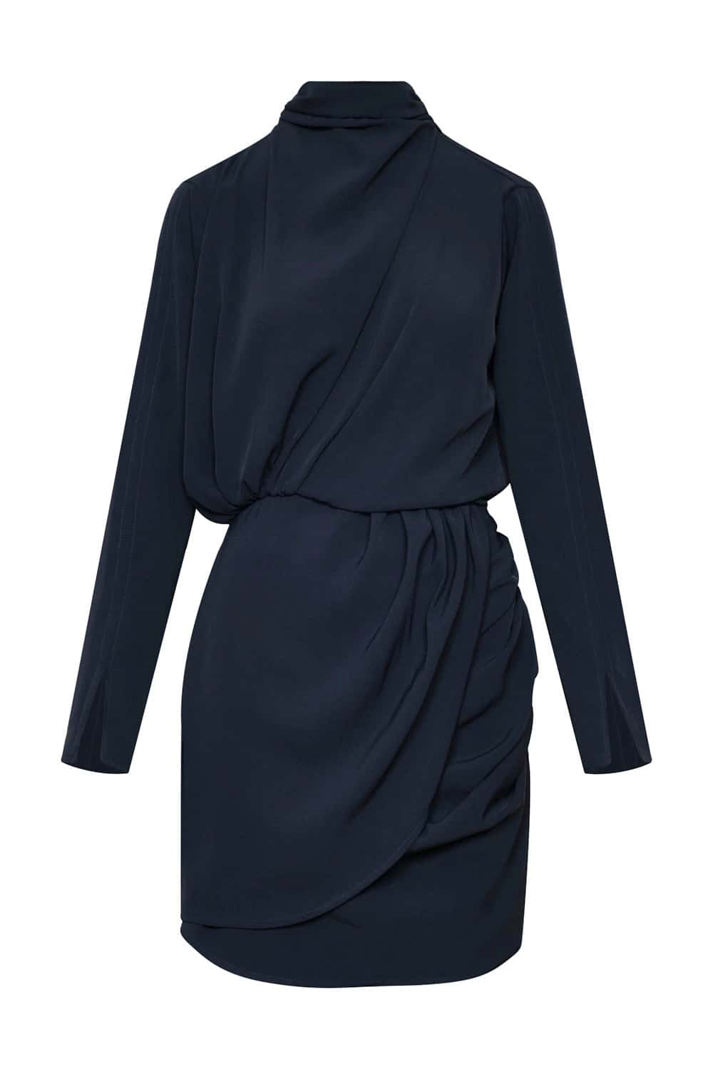 Vestido seda de luna azul navy - miniatura 2