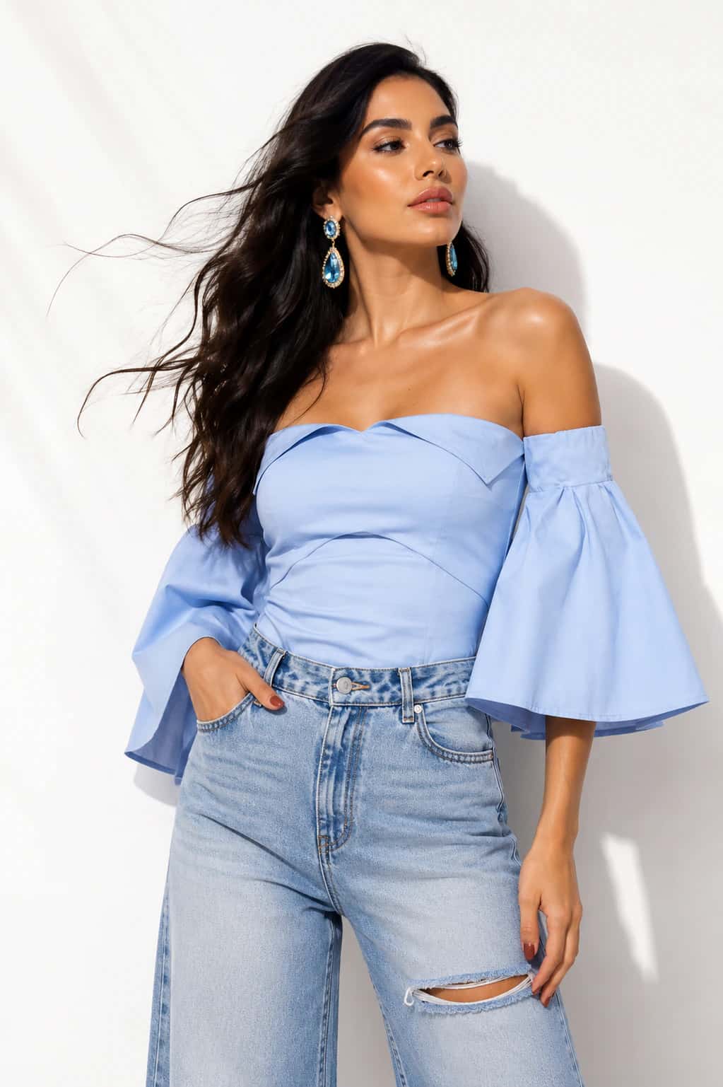 Blusa Agustina Celeste - miniatura 2