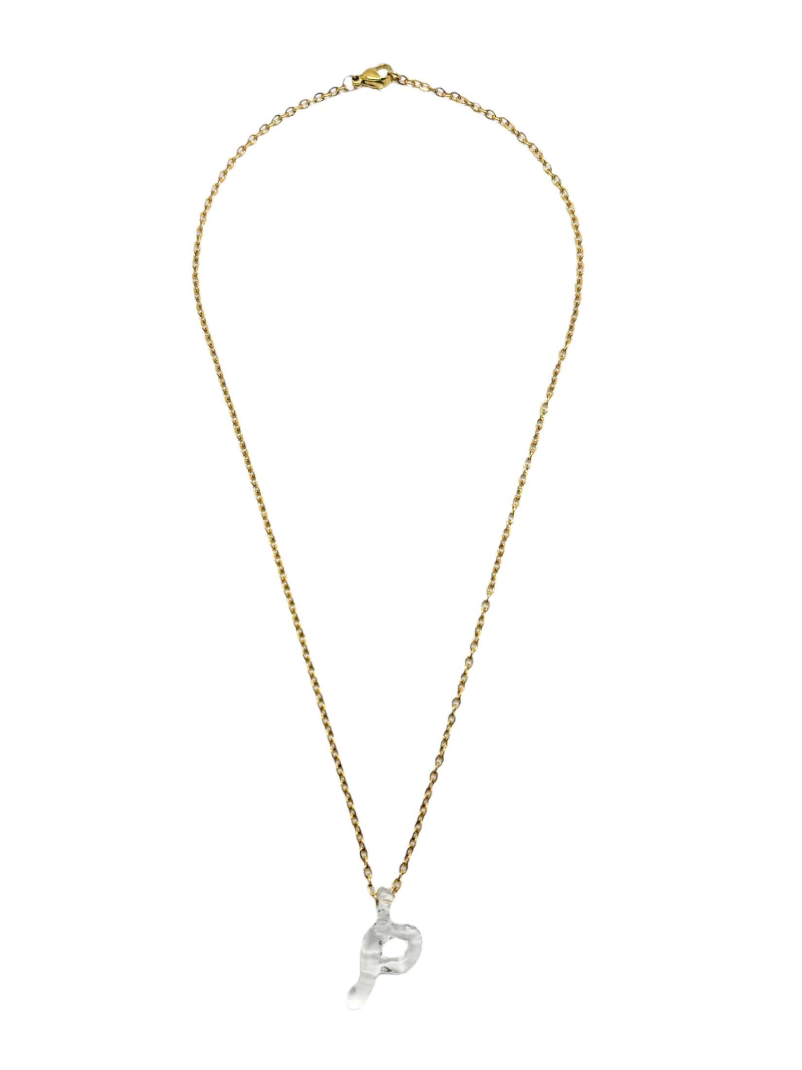 clear glass necklace 1 letter - miniatura 10