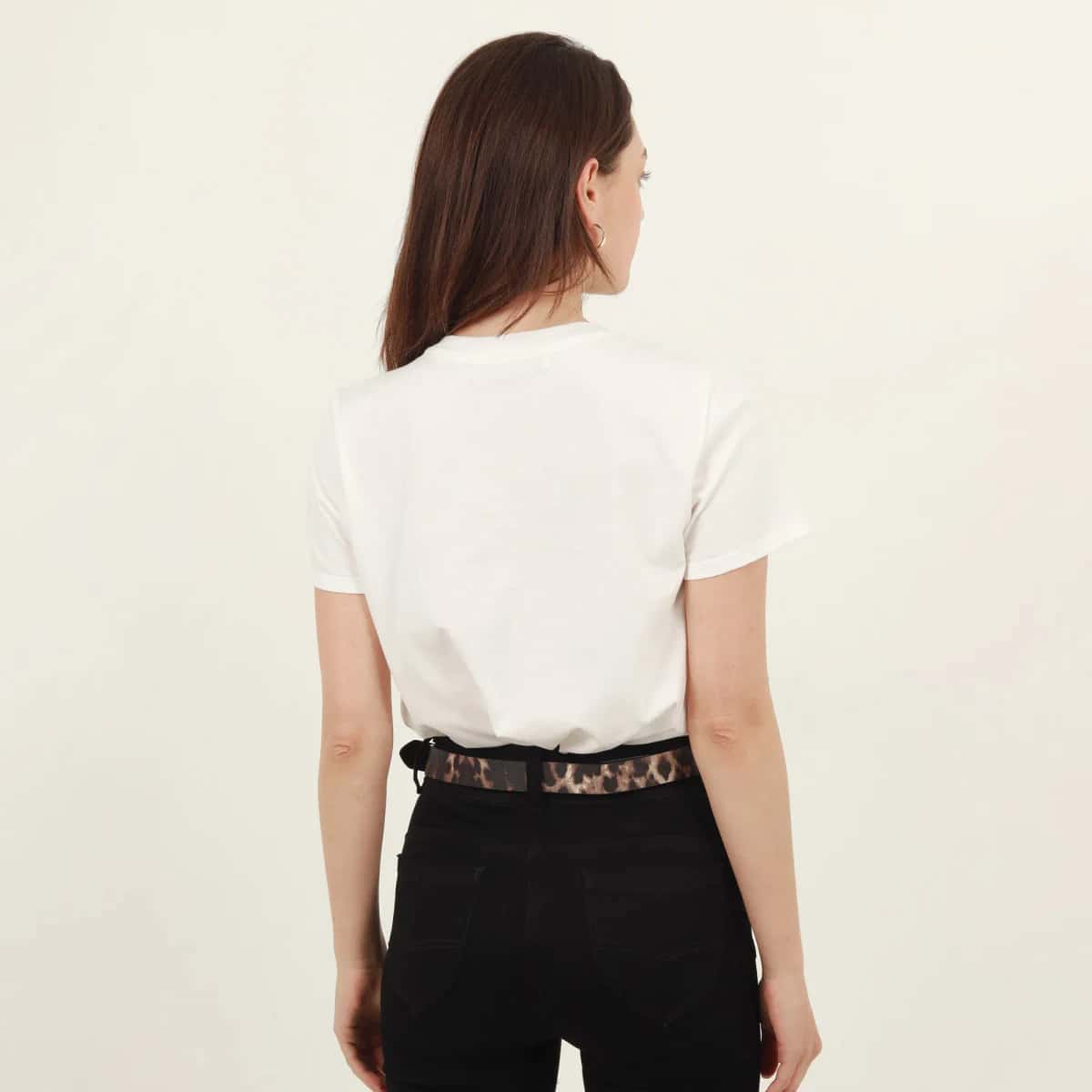Camiseta cuello redondo manga corta con estampado Stay wild - miniatura 3