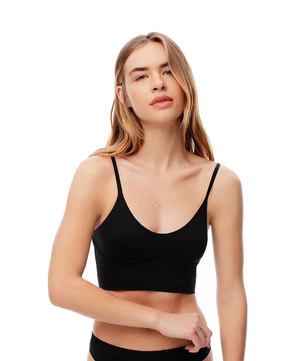 Top soporte medio seamless negro