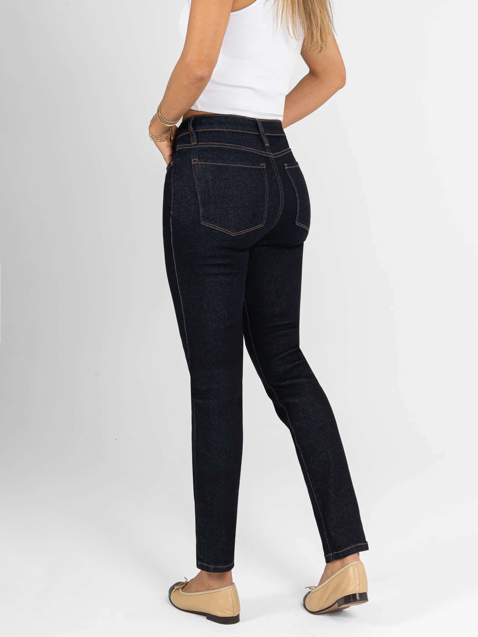 Ref: 066617 Jean Skinny stretch, tiro alto, tono azul oscuro - miniatura 2
