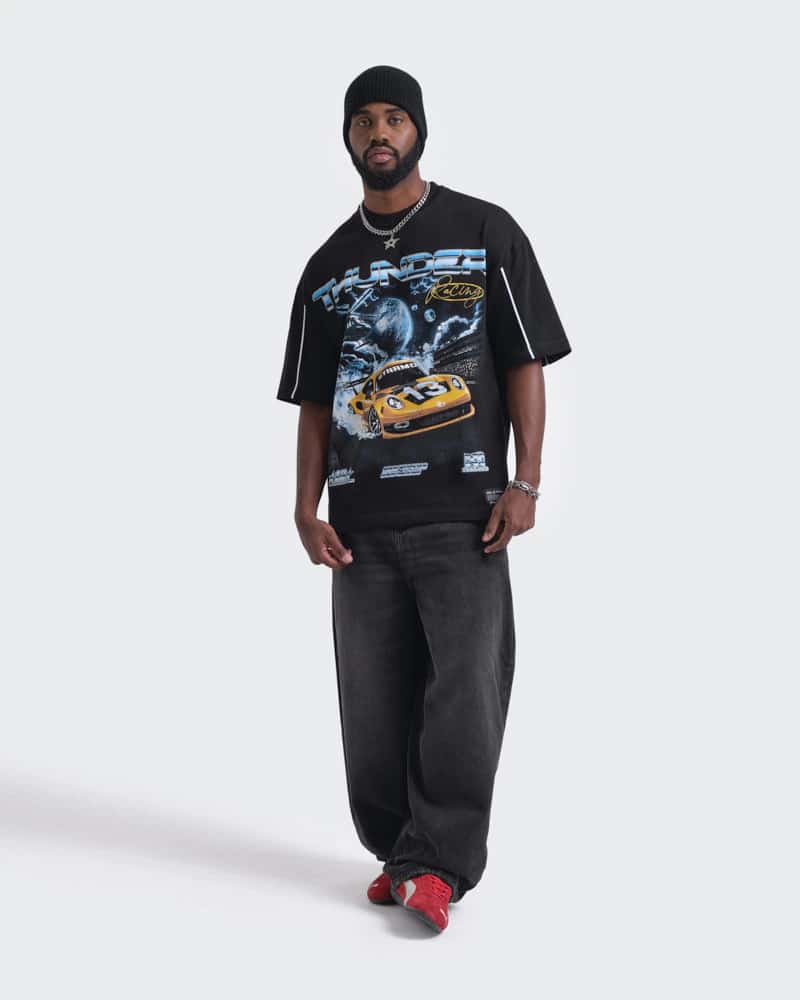 Camiseta Negra Oversize Thunder Racing - miniatura 8