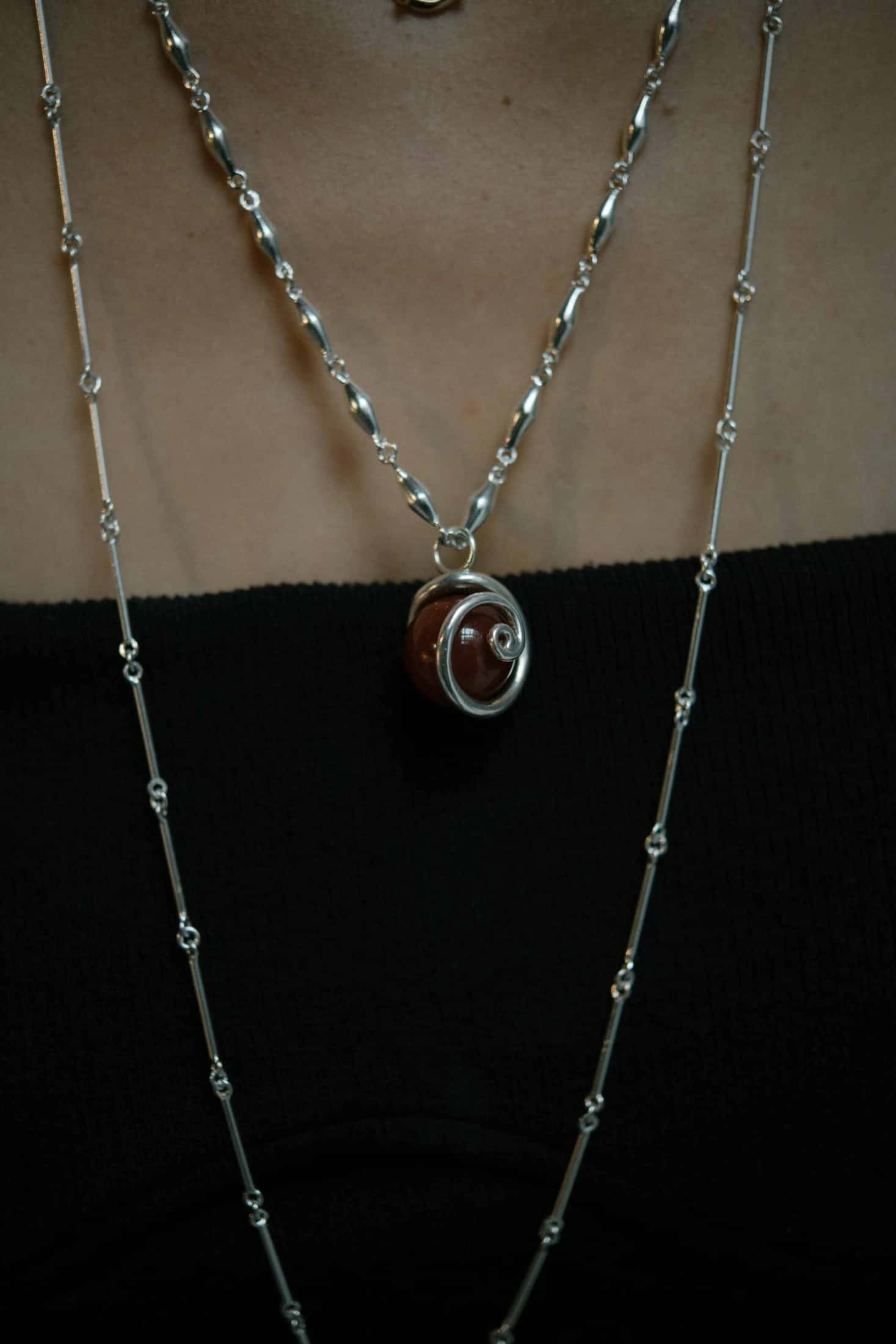Ummu Cornalina Pendant Silver