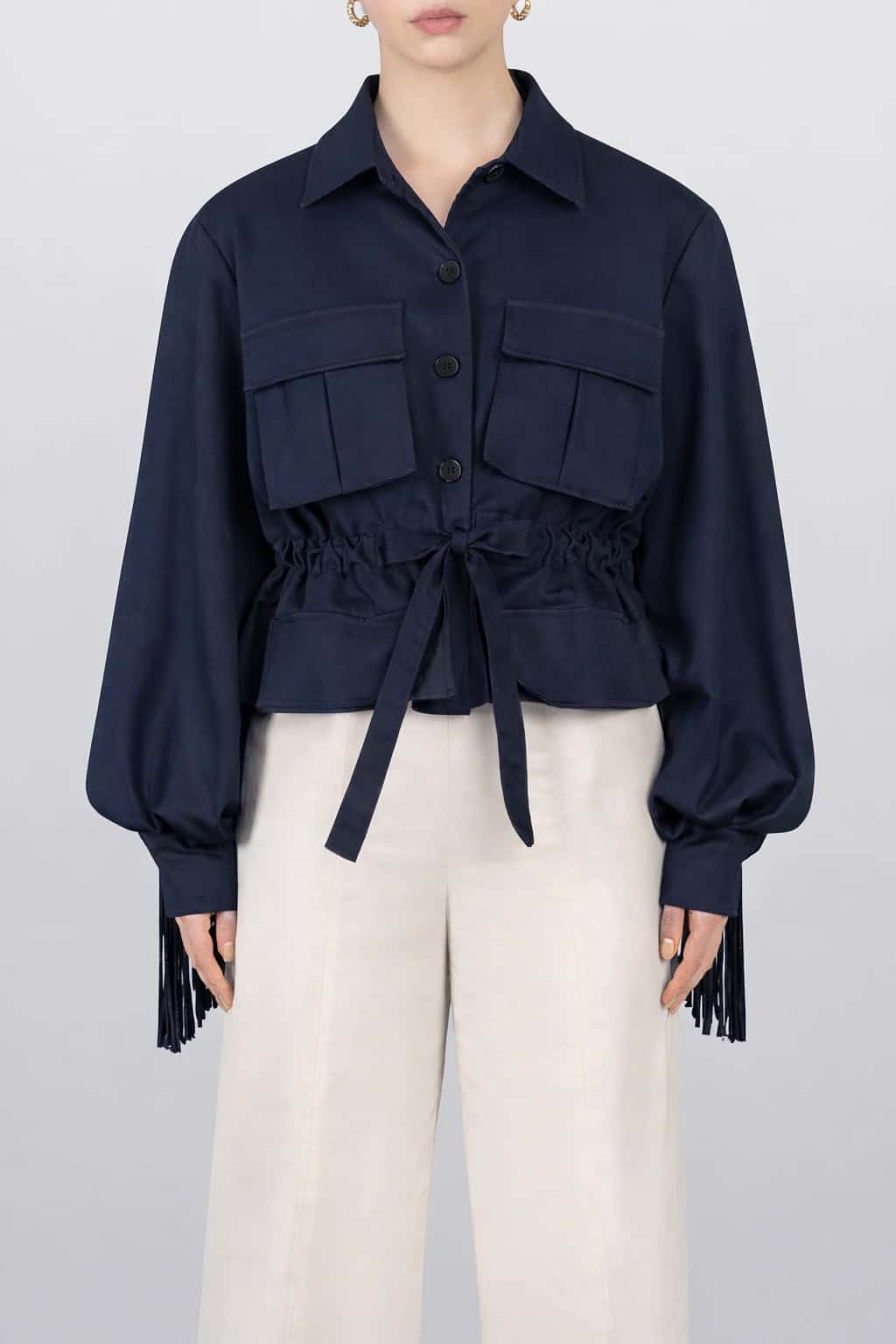 CHAQUETA SAHARIANA CON MACRAME - miniatura 4