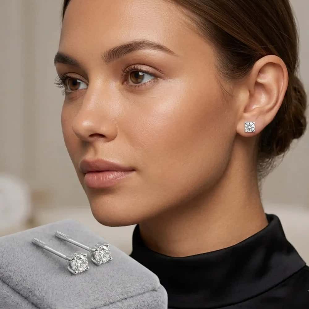 WHITE DIAMOND STUDS - miniatura 2