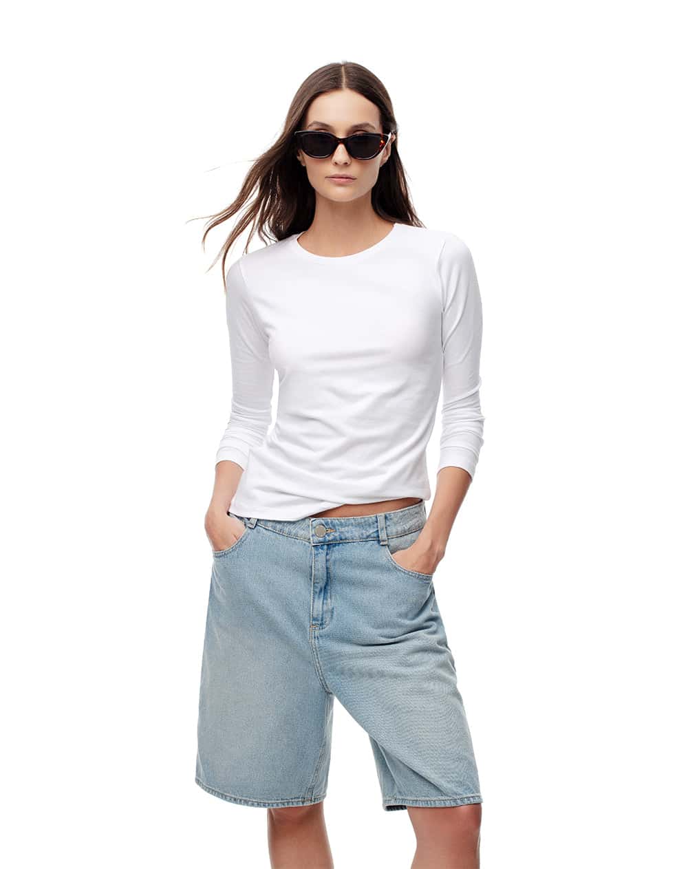 Camibuzo slim algodón blanco mujer