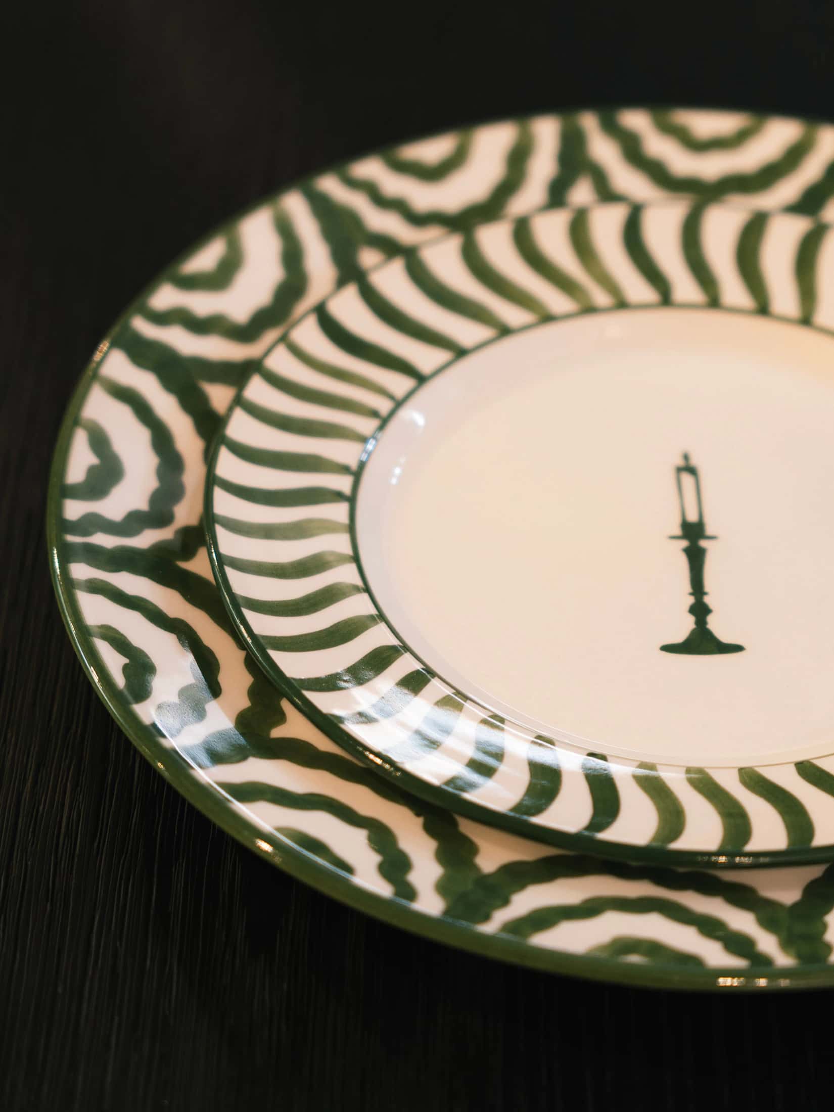 SET PLATO POSTRE - VELA VERDE