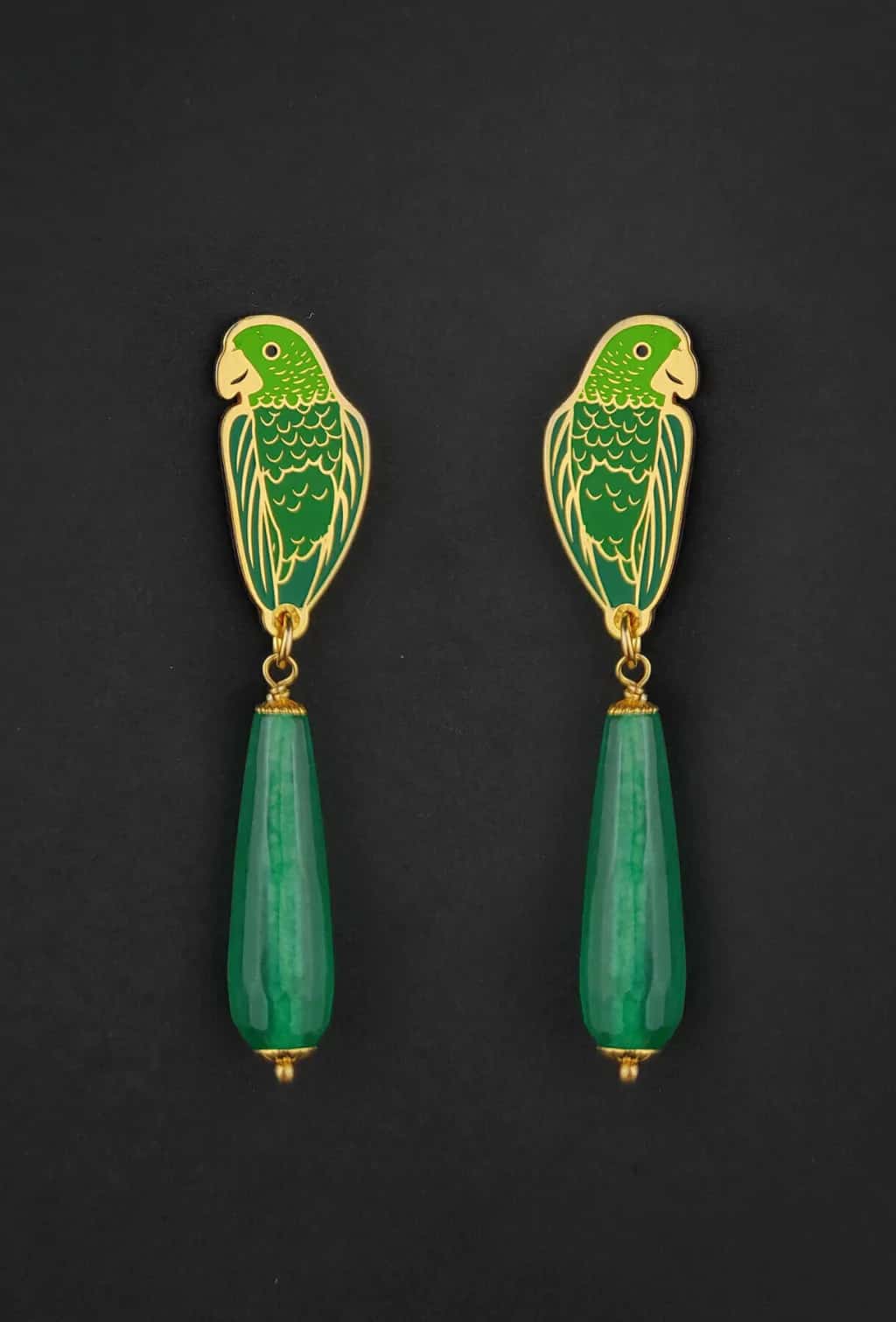 ARETES PERIQUITOS VERDES - miniatura 1