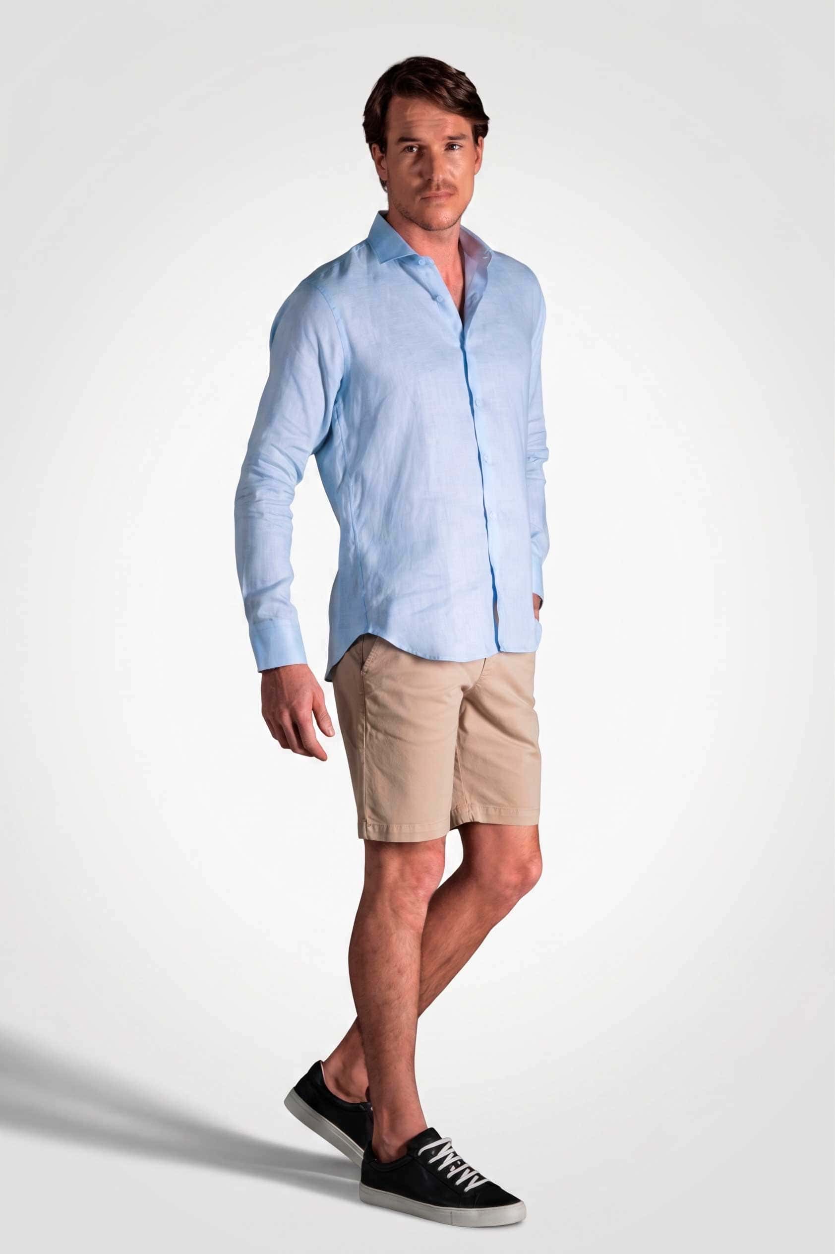 Bermuda Chino Slim Dril Beige Medio