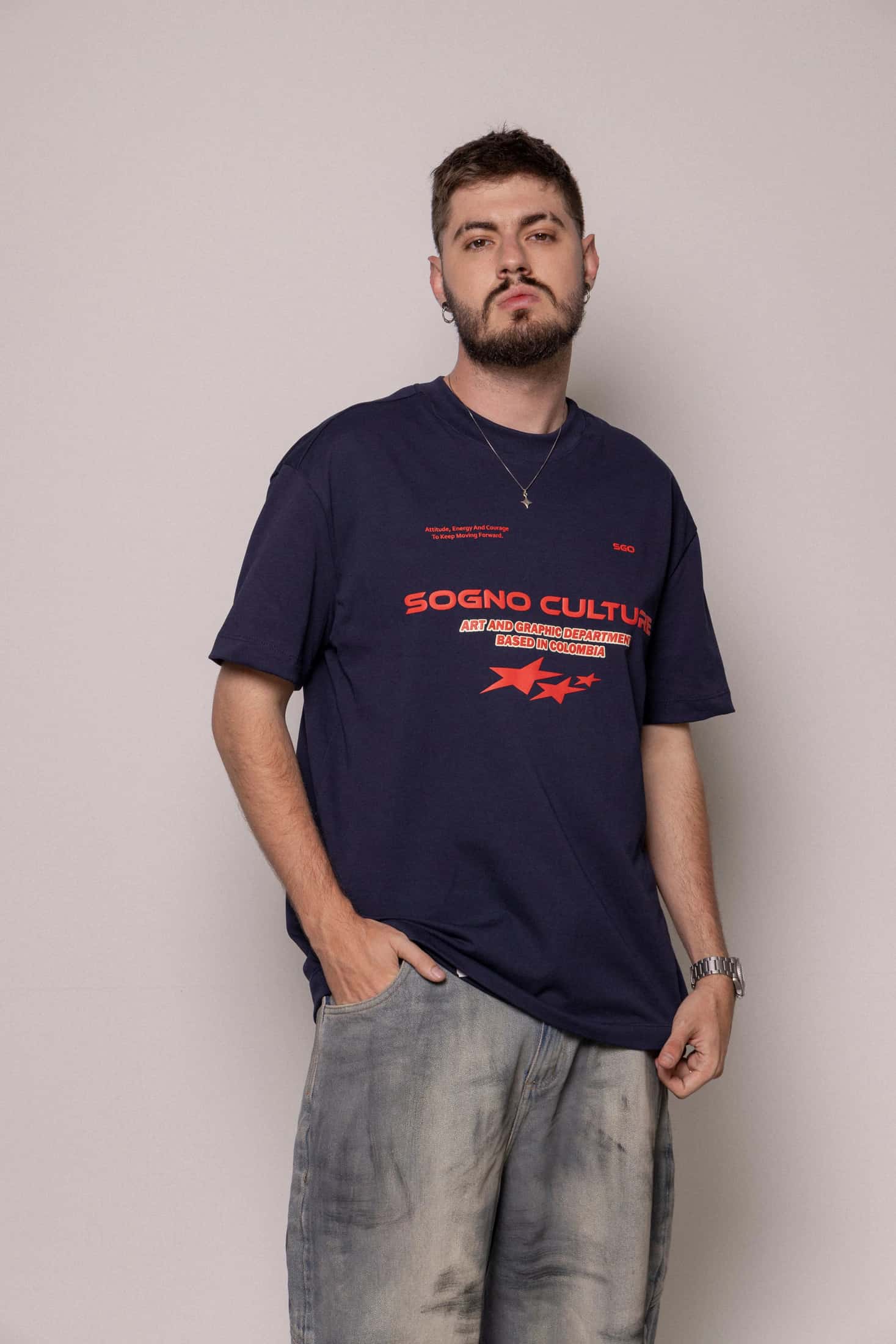 Camiseta Regular Culture-Azul