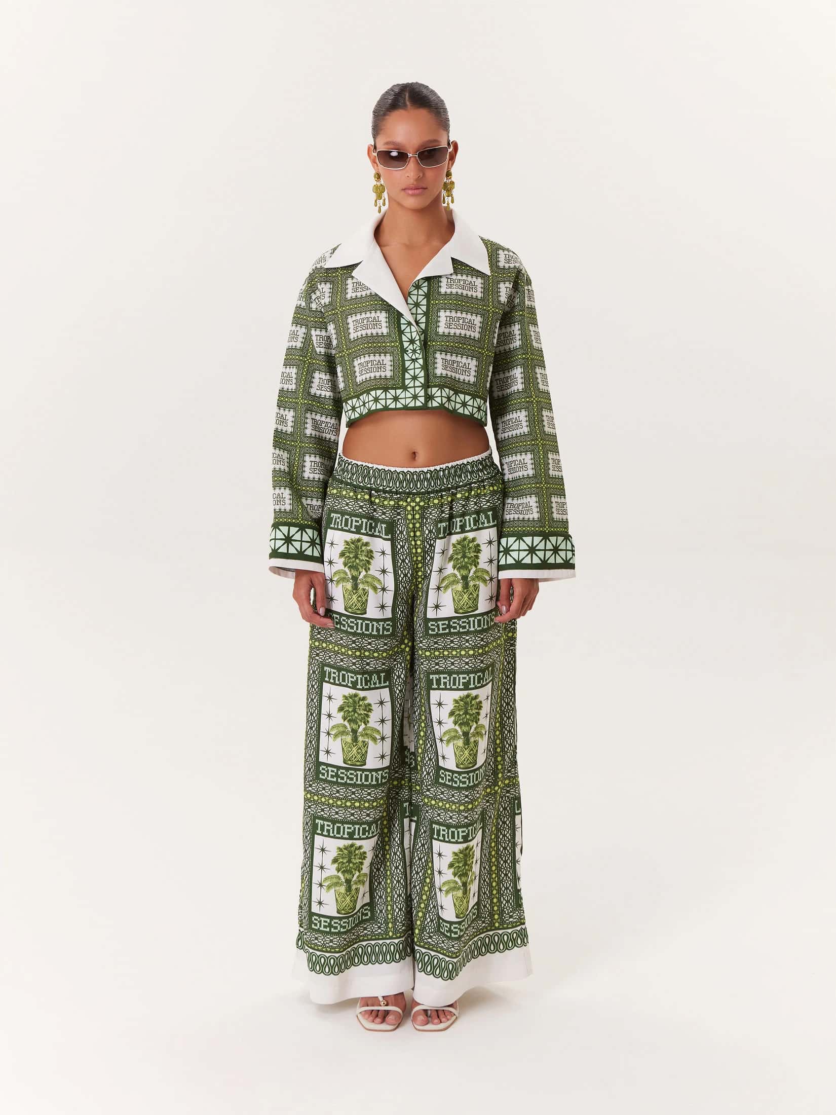 Cropped Blouse Tropical - Verde
