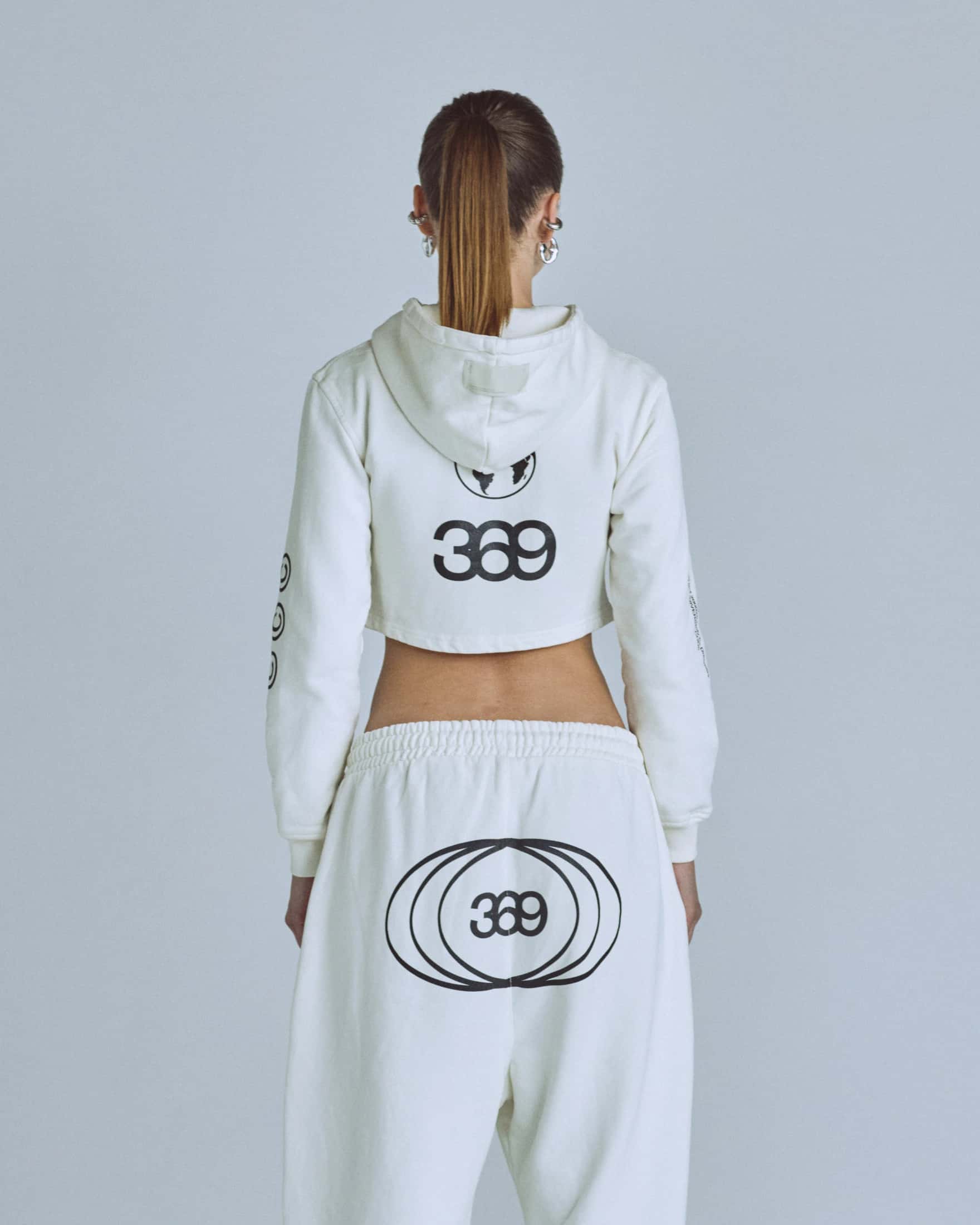 W Golden Heritage Slim Fit Zip Up Cropped Hoodie White - miniatura 7