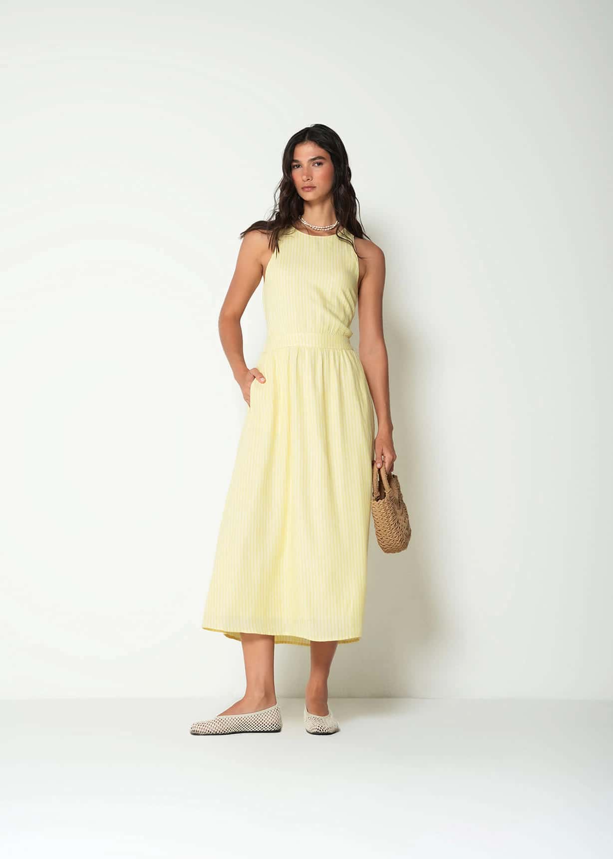 Vestido largo a rayas