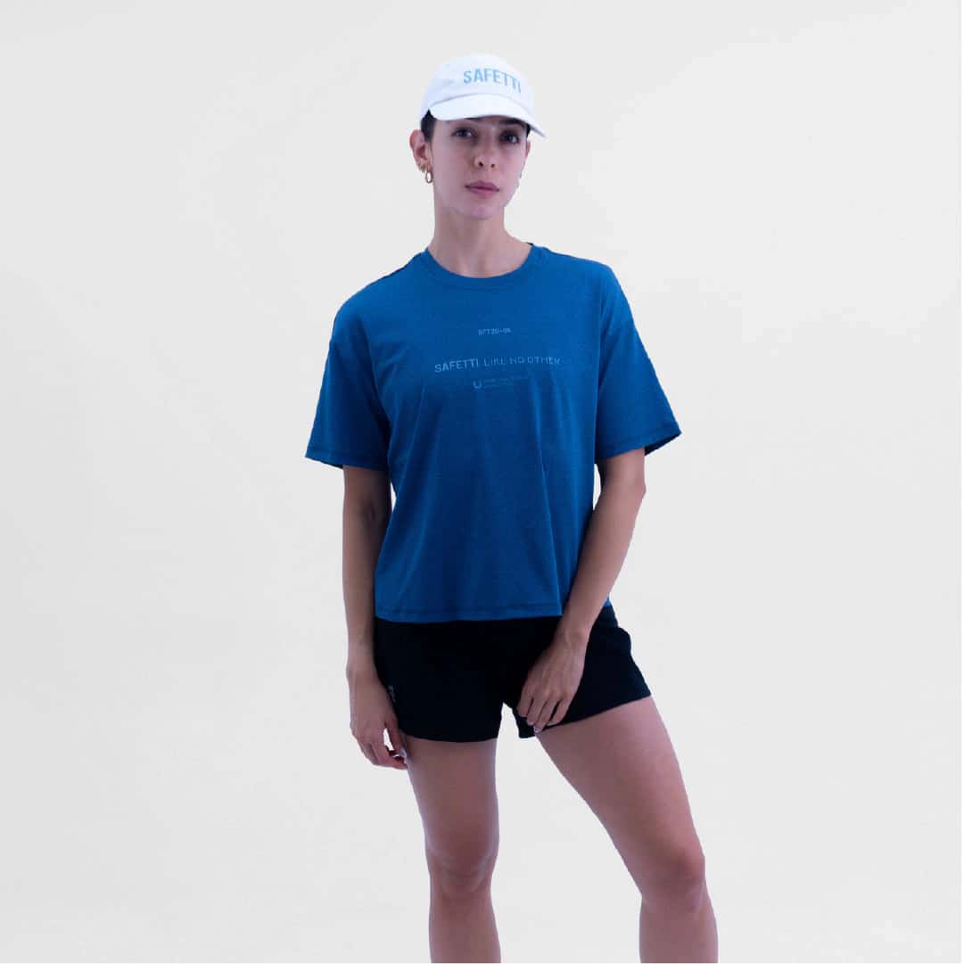CAMISETA LIFESTYLE MANGA CORTA ROAM OVERSIZE BLUE PARA MUJER - miniatura 1