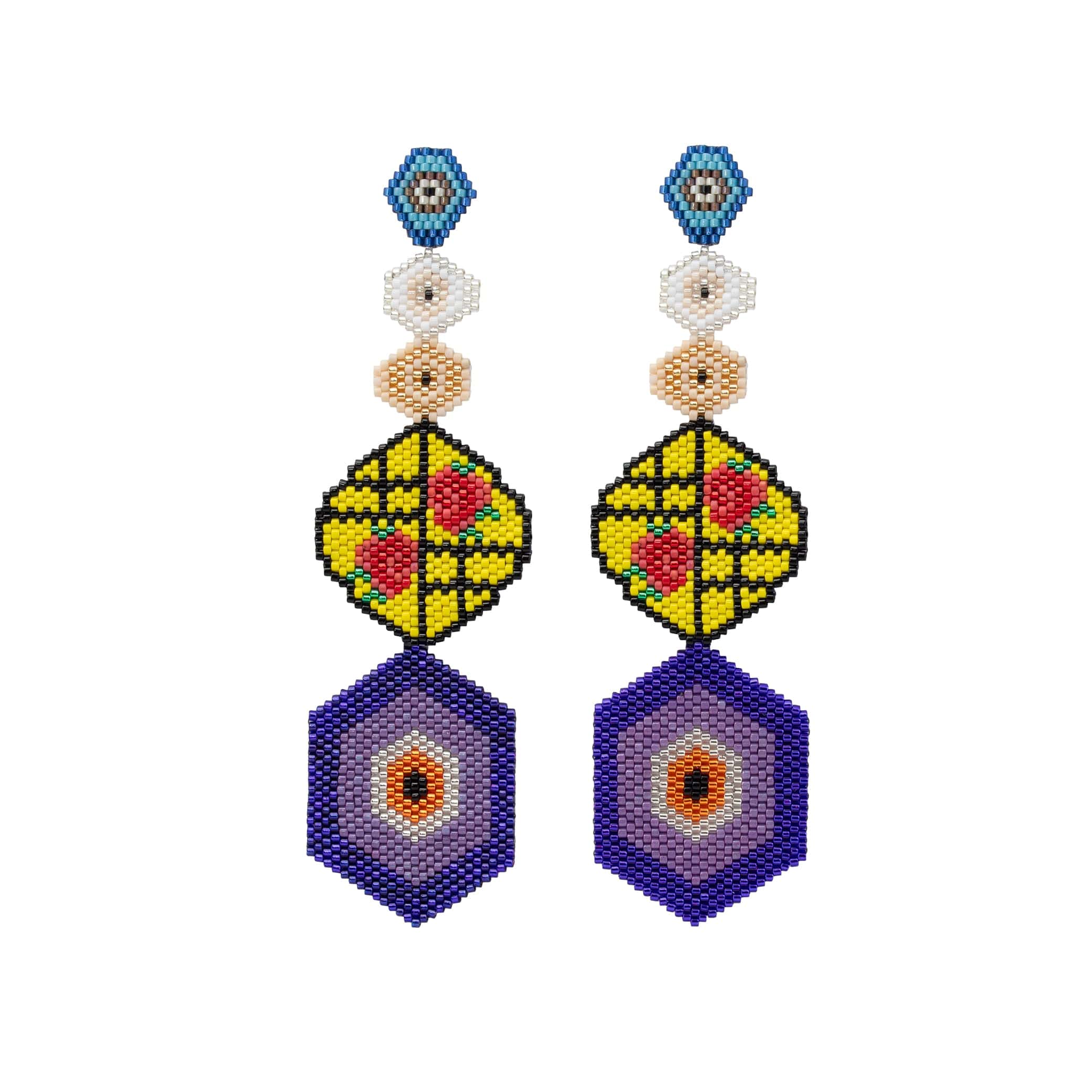 Aretes Horus Rococó Doble Ojito
