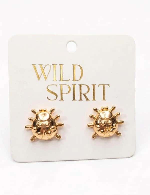 Aretes Mariquita Mediana Dorado