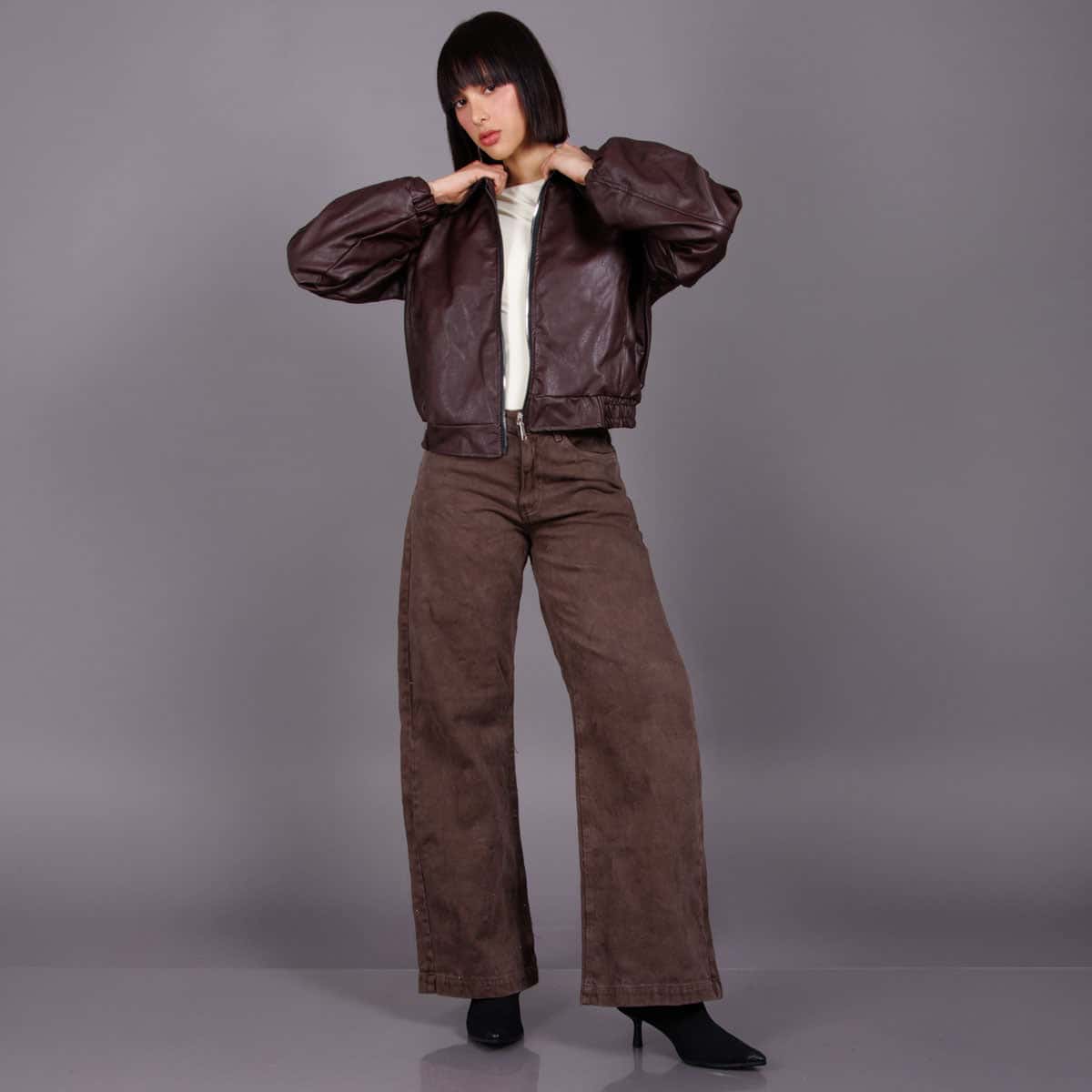 Jean Wide Leg Cafe Ax-3103 Rigido