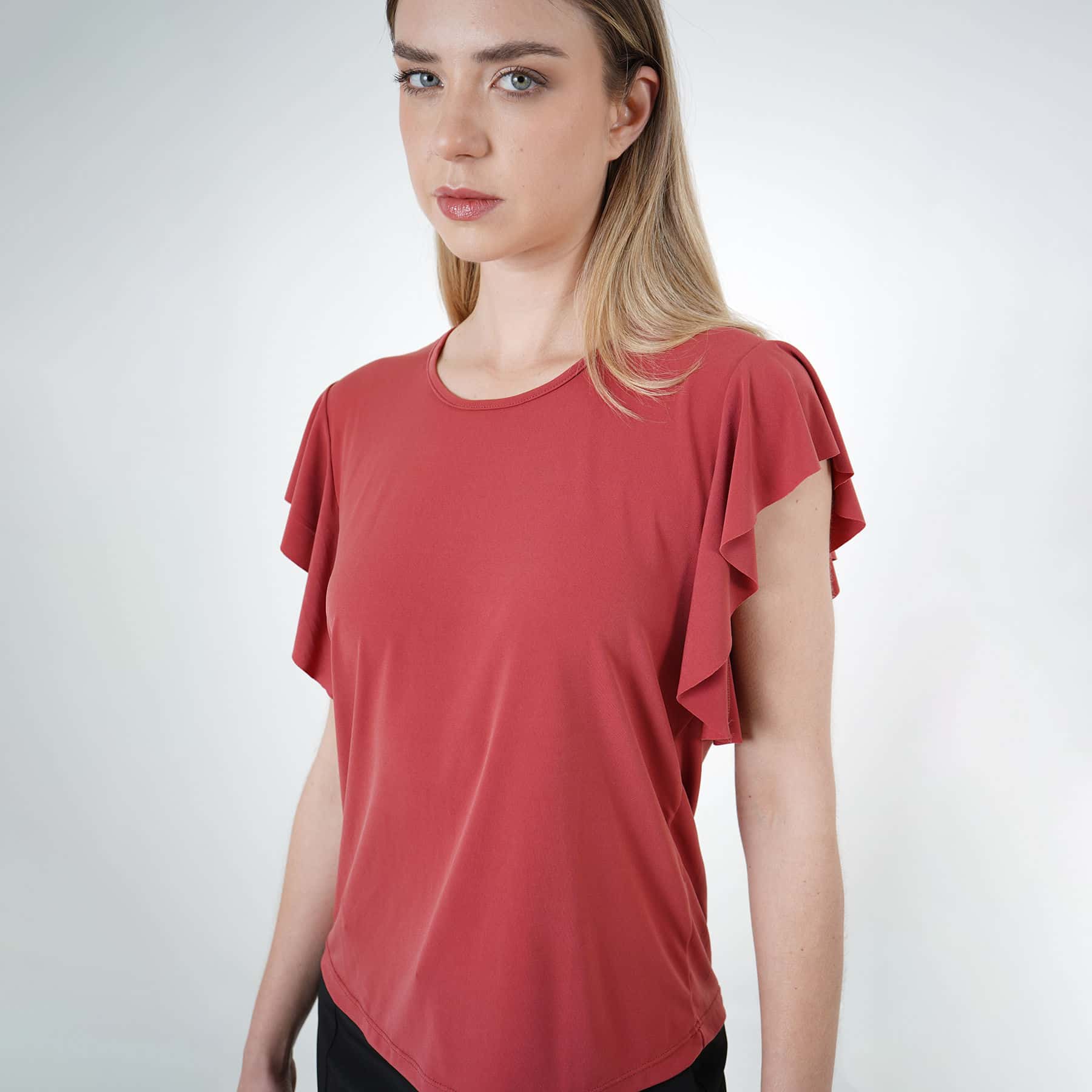 Camiseta top manga bolero corta lazo ajustable espalda cuello