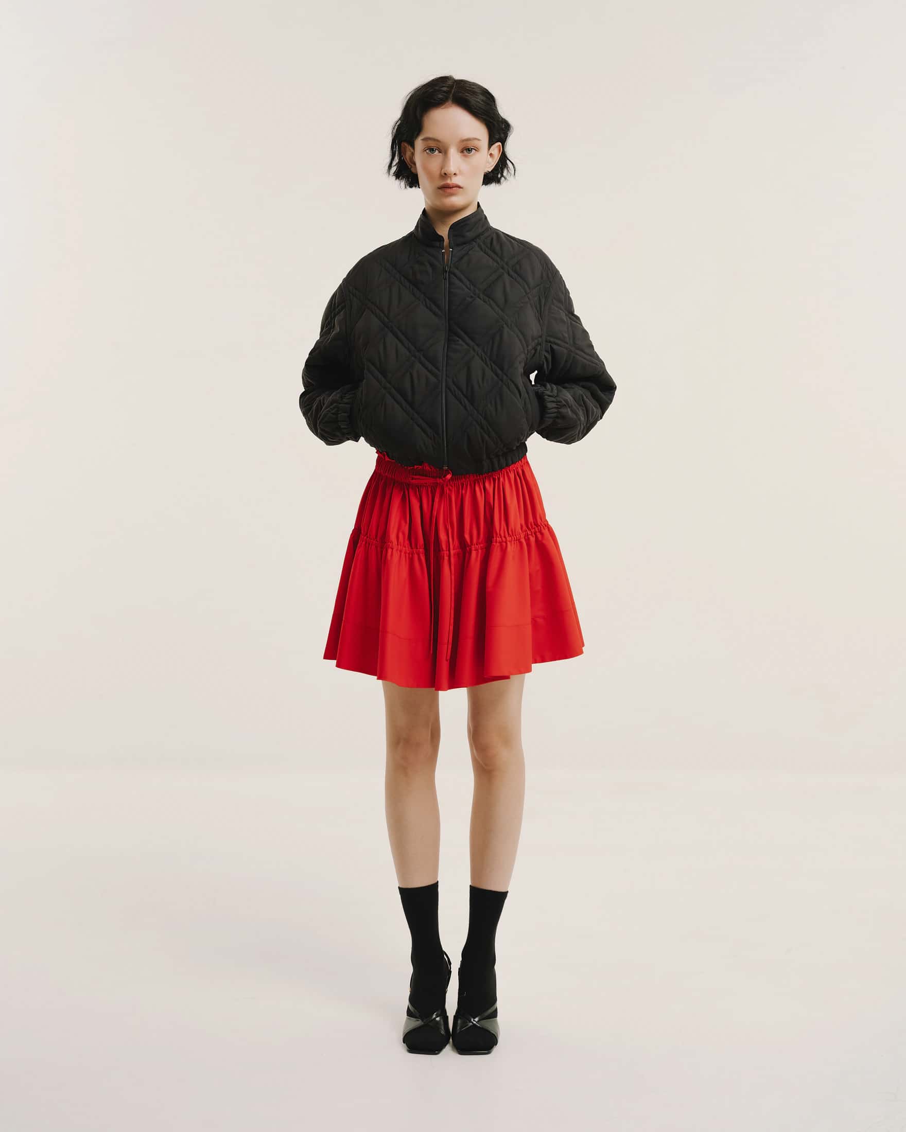 Quilted Cropped Bomber Jacket - miniatura 3