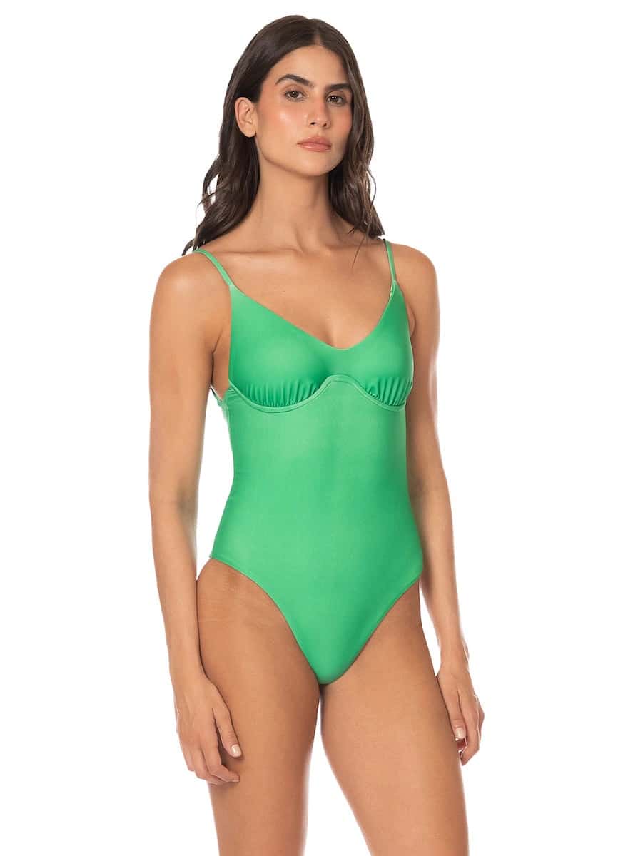 Maaji Green Celine Cheeky Cut Underwire One Piece