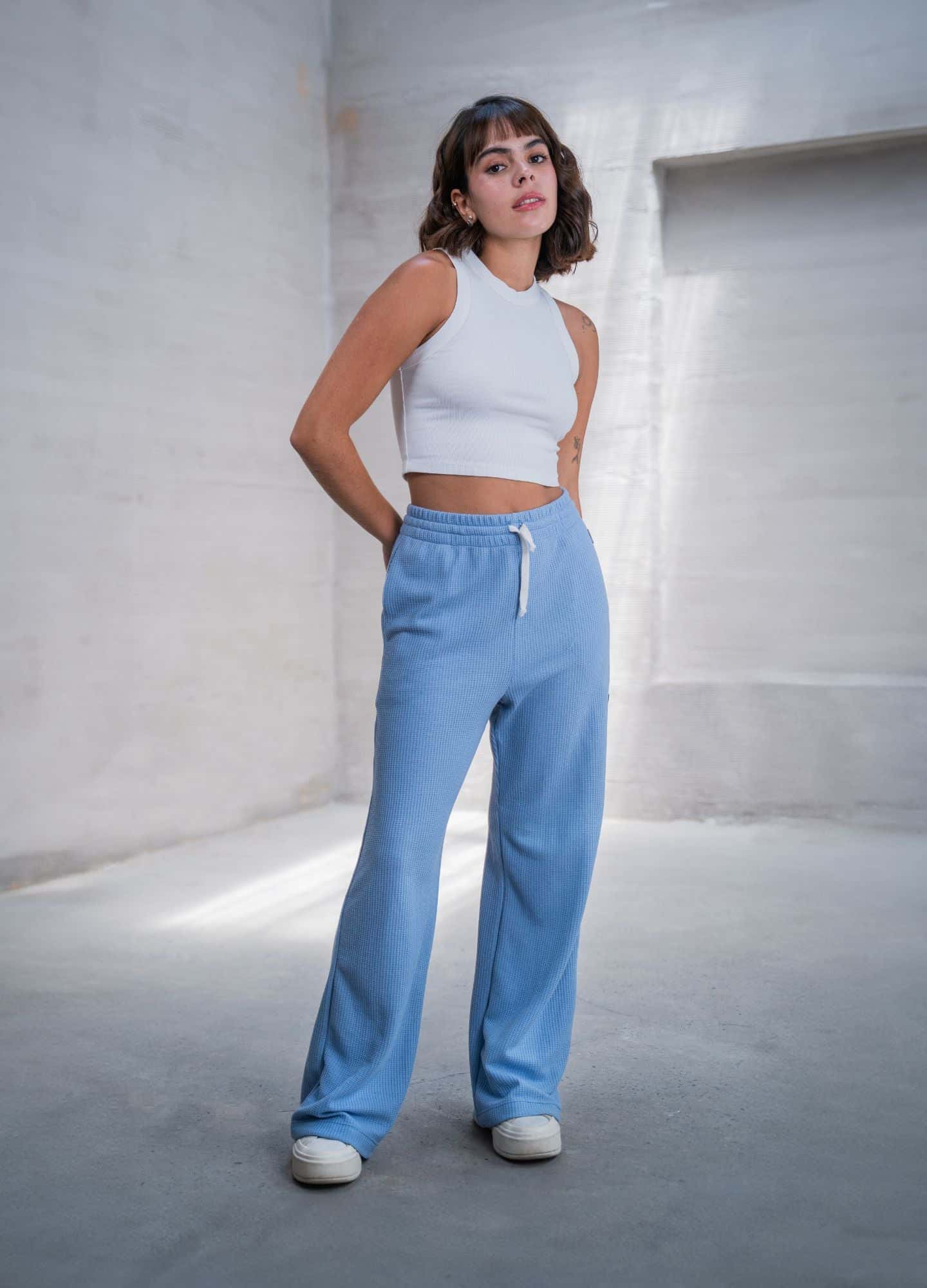 Pantalón Grid - Azul Bebé