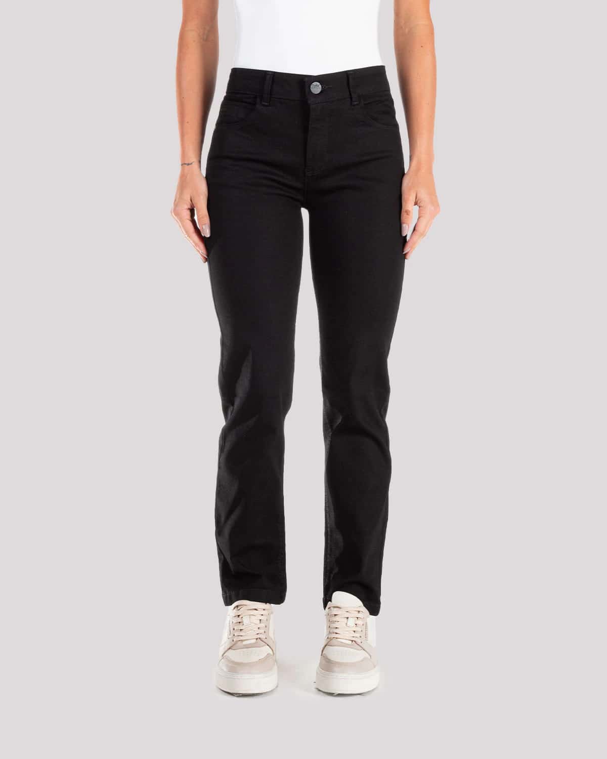 Jean recto negro para mujer