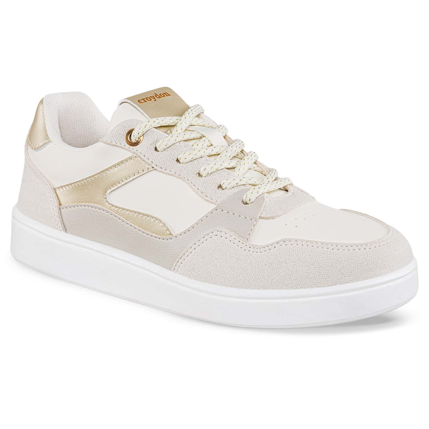 Tenis Urbanos Luccya Beige-Oro Croydon Para Mujer