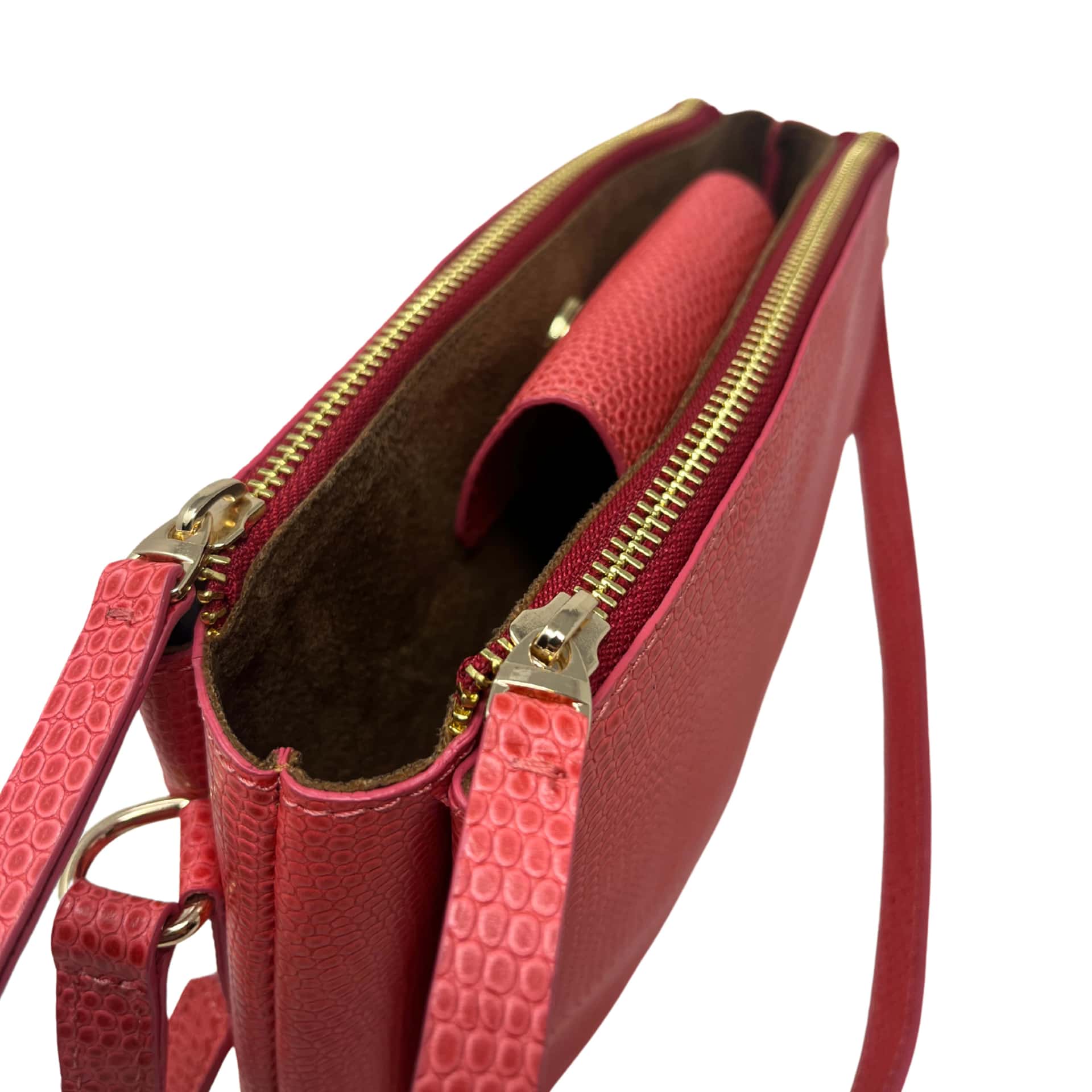 Cartera María Cuero Grabado Rojo Light - miniatura 4