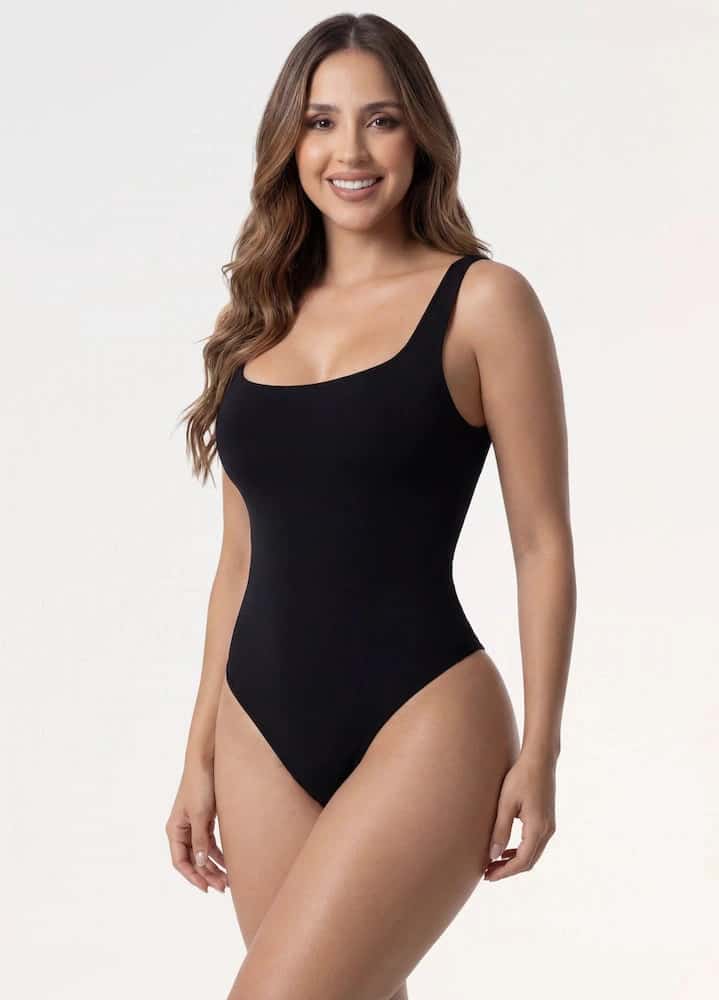Body: Tiras gruesas, escote cuadrado, control abdominal | Salome 5002
