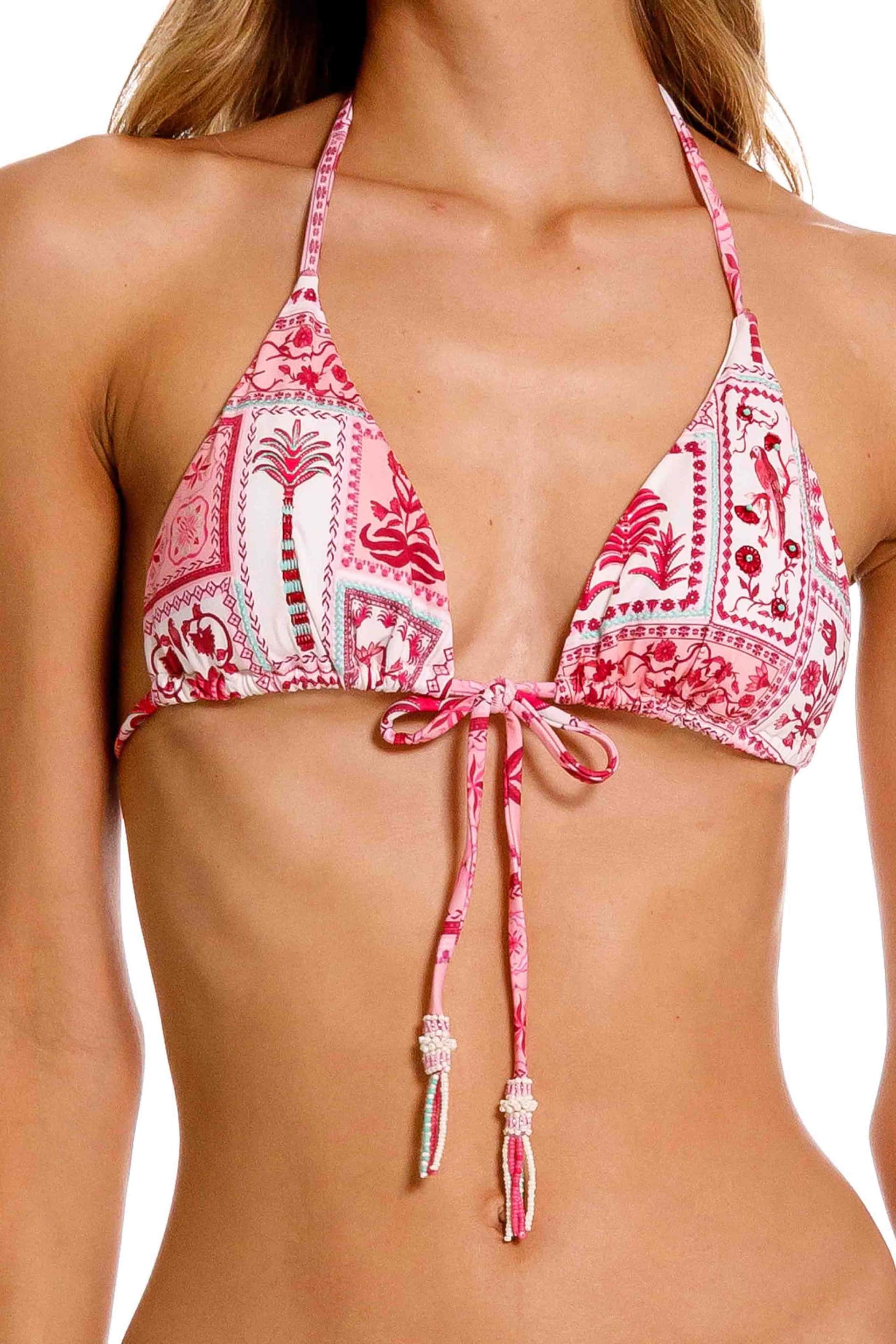 Top Triángulo De Bikini Rosseta Rosa