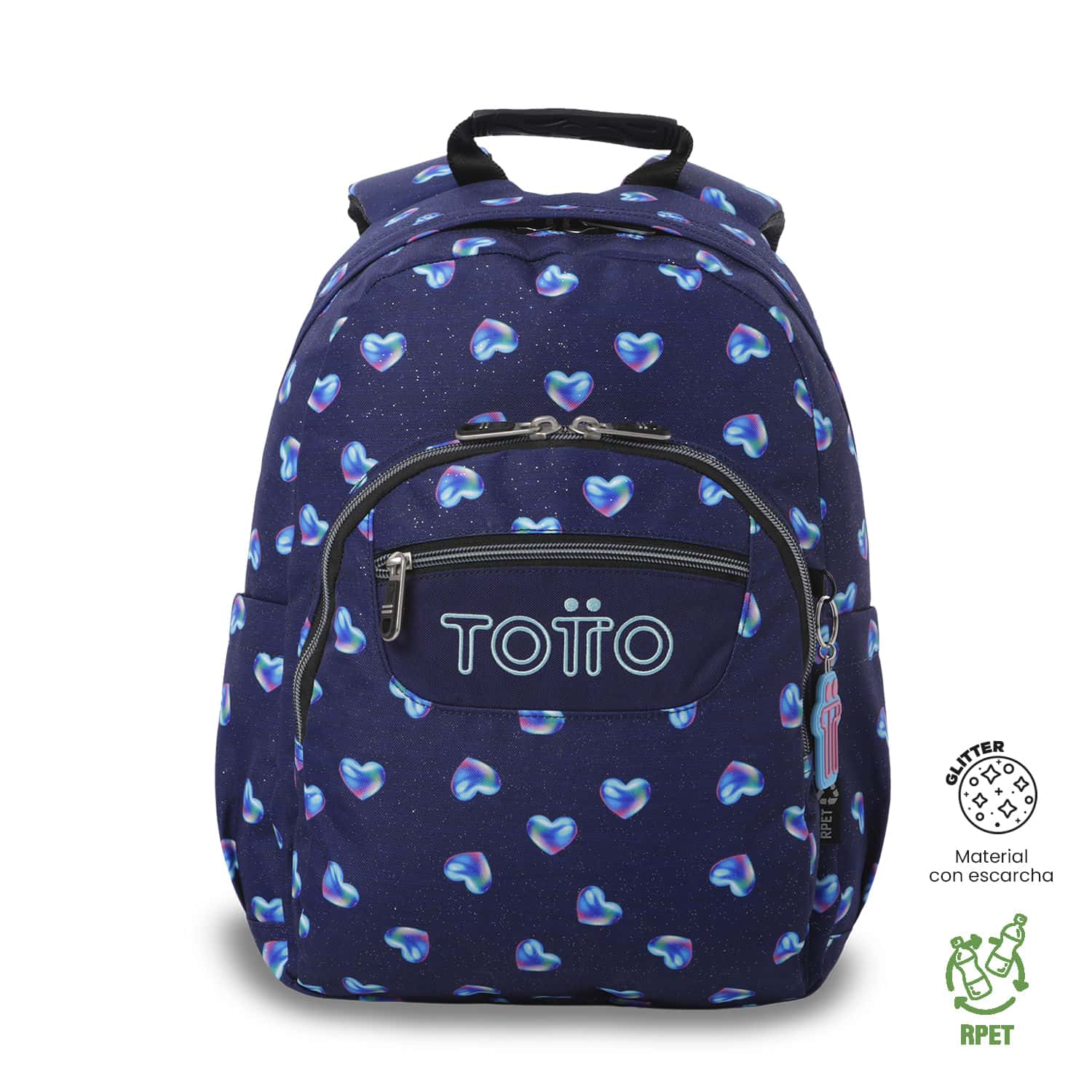 Morral Juvenil Porta PC 13" Gommas Glitter Azul