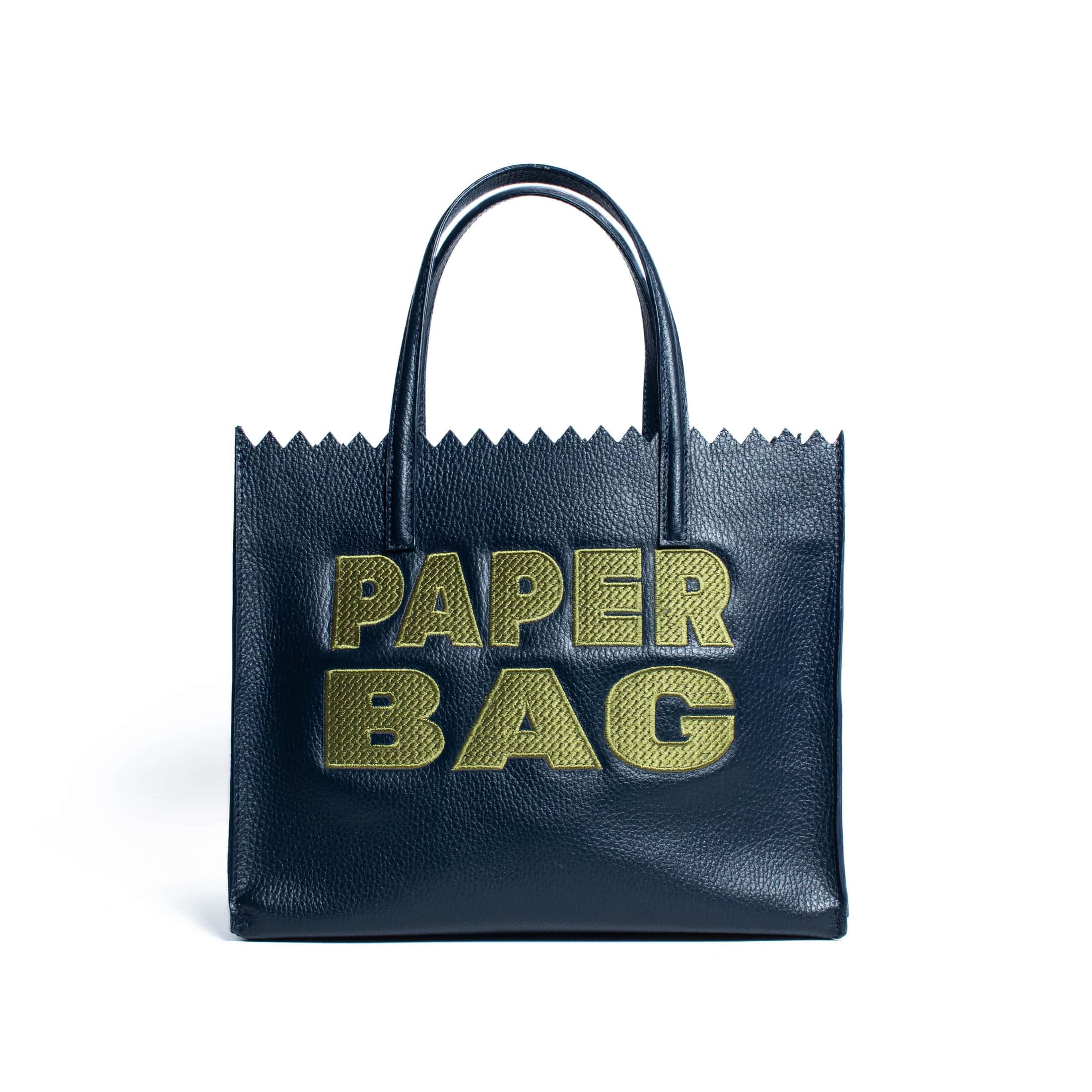 PAPER BAG SHORT - navy blue x pistacho