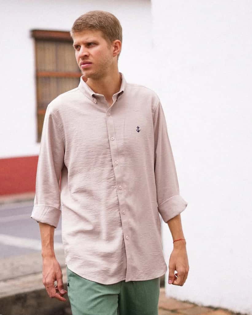 Camisa Beige en rayón