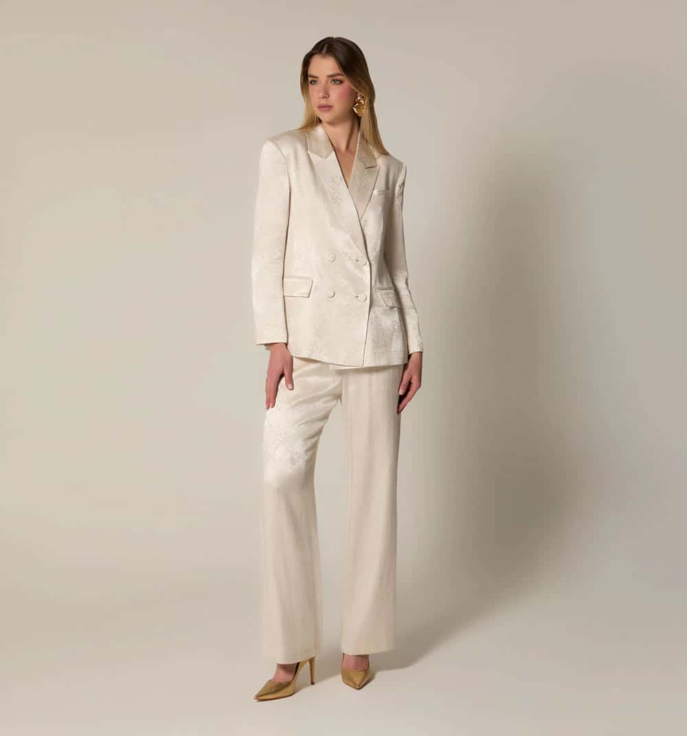 Blazer manga larga efecto jacquard