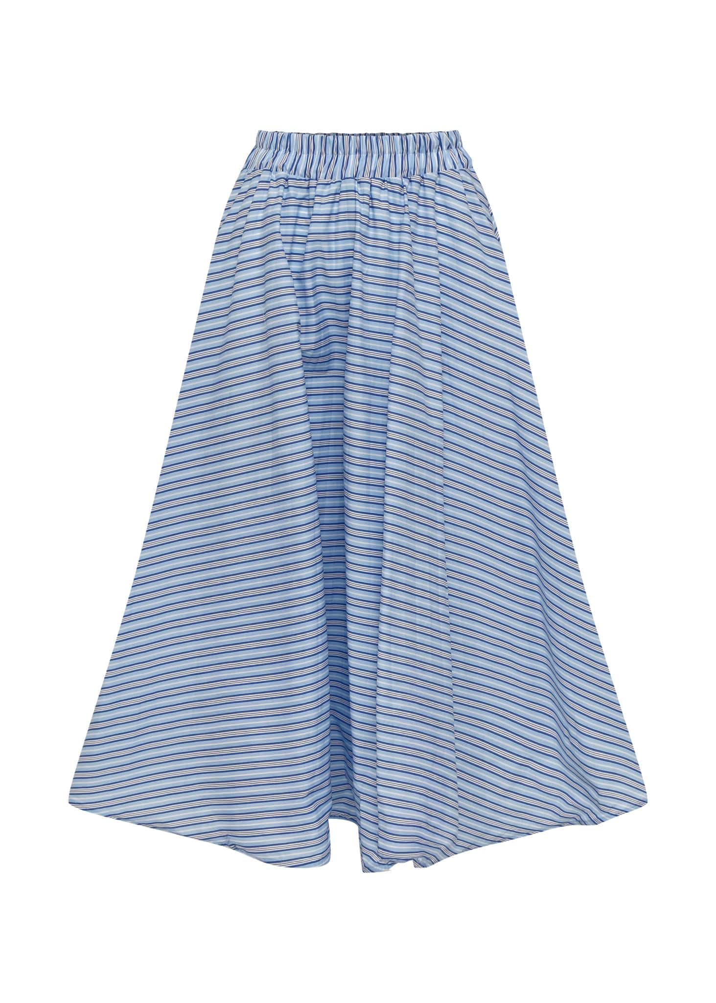 Falda de rayas azul