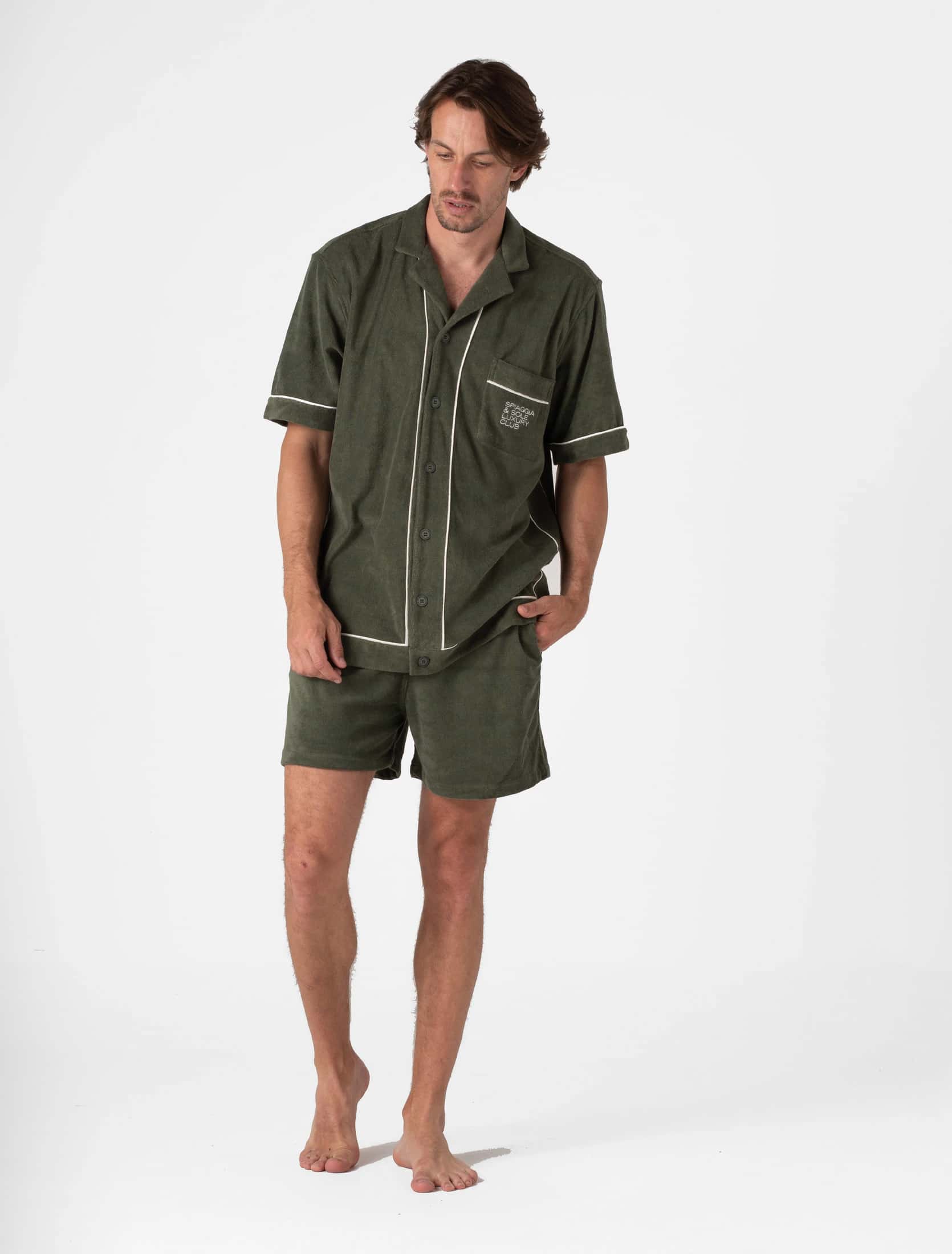 Positano Olive Green Toweling - miniatura 3