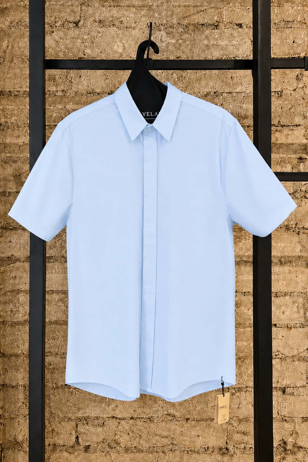 Camisa Para Hombre Manga Corta Azul Claro