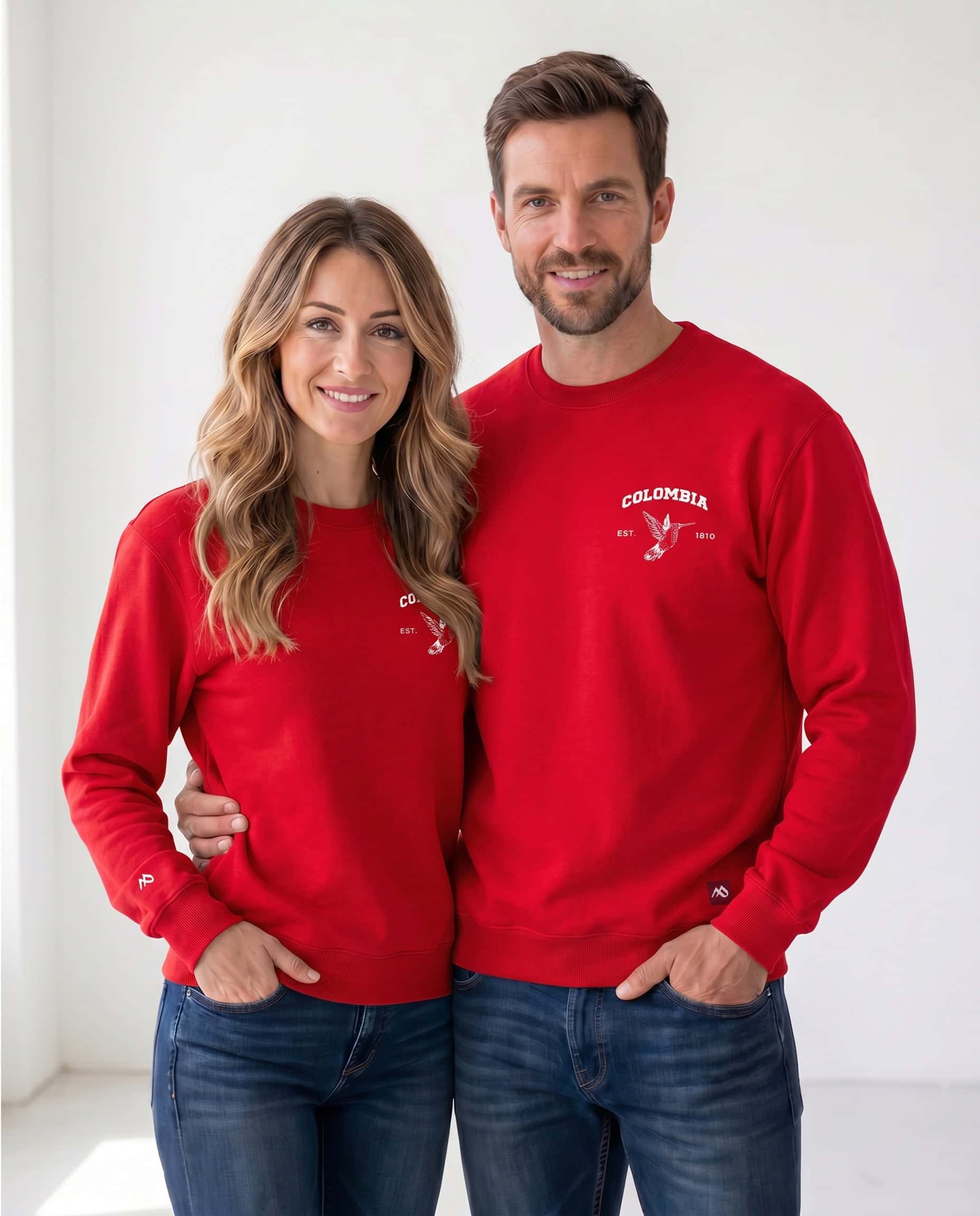 Buzo Unisex Rojo  Colibrí Escudo