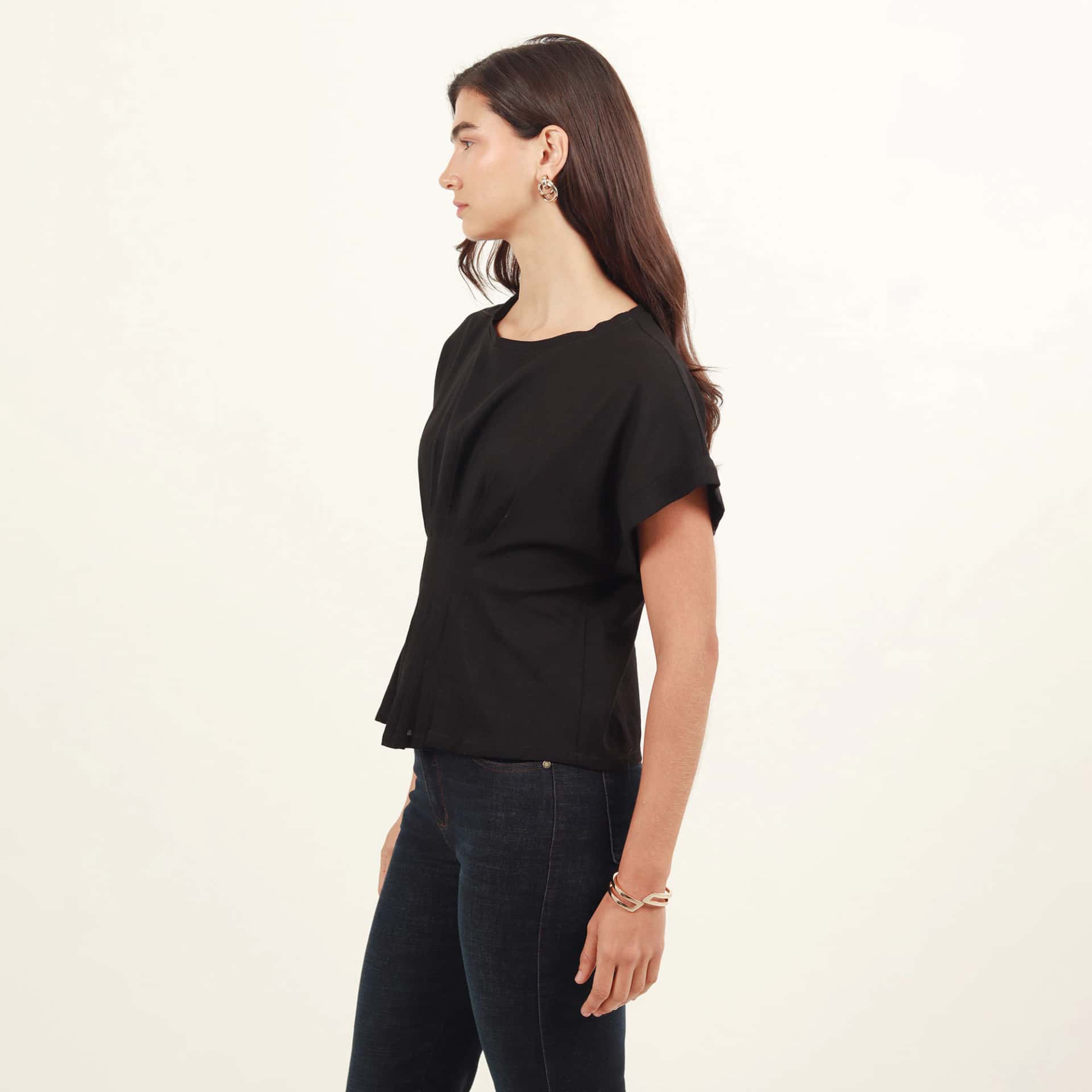 Blusa cuello redondo manga corta - miniatura 5