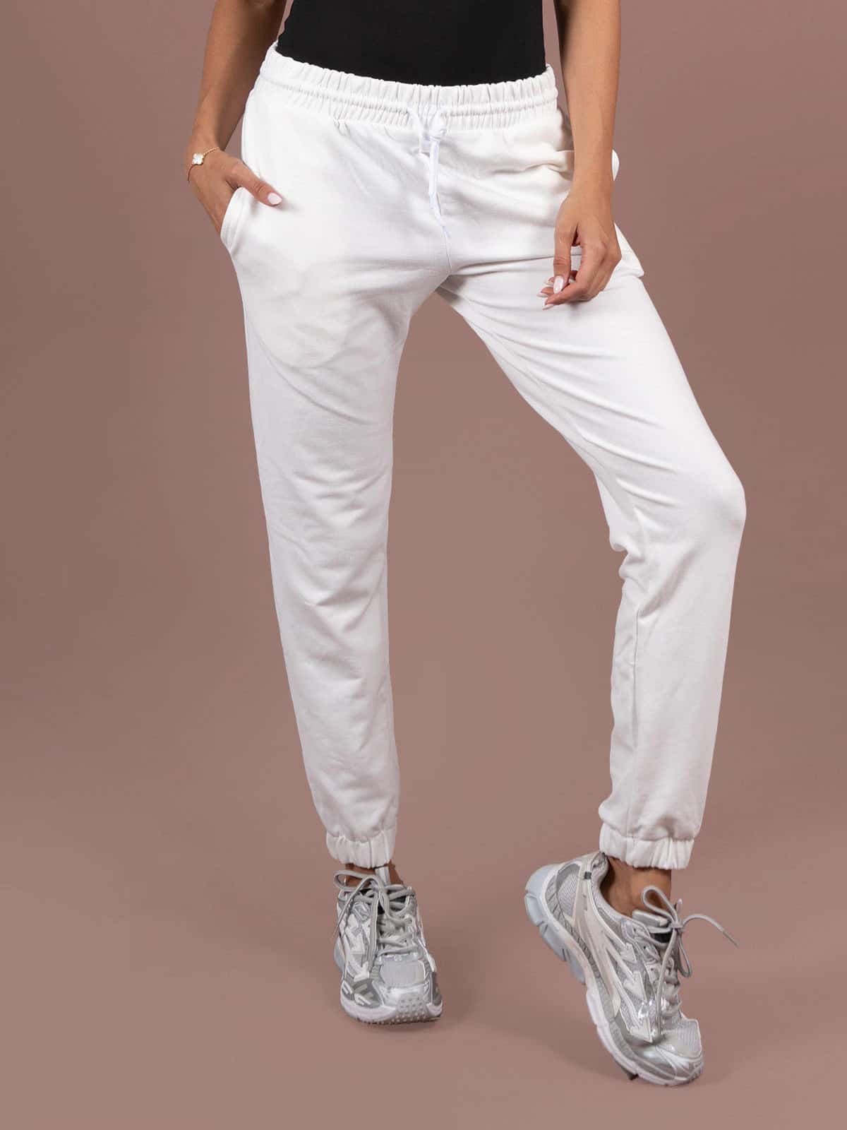 Jogger Elastico Unisex Blanco