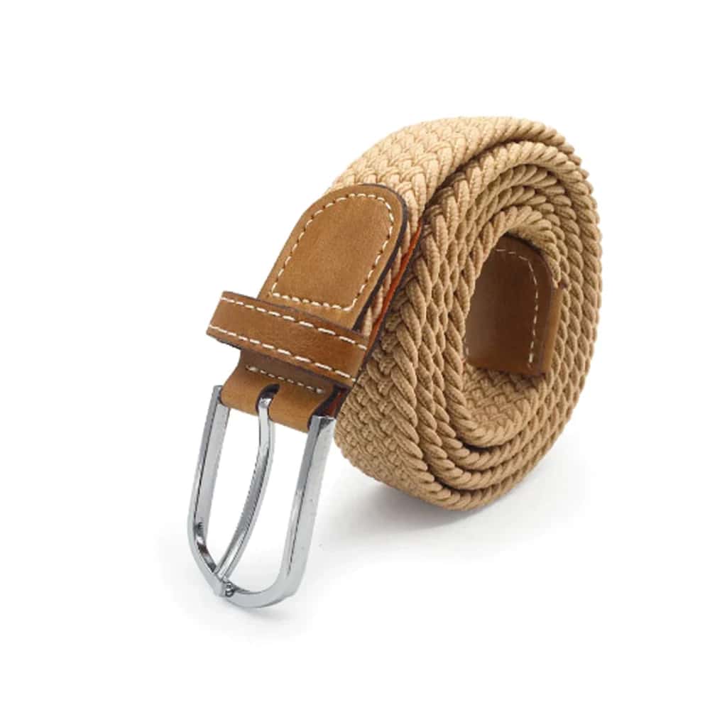 Cinturón trenzado para hombre Beige