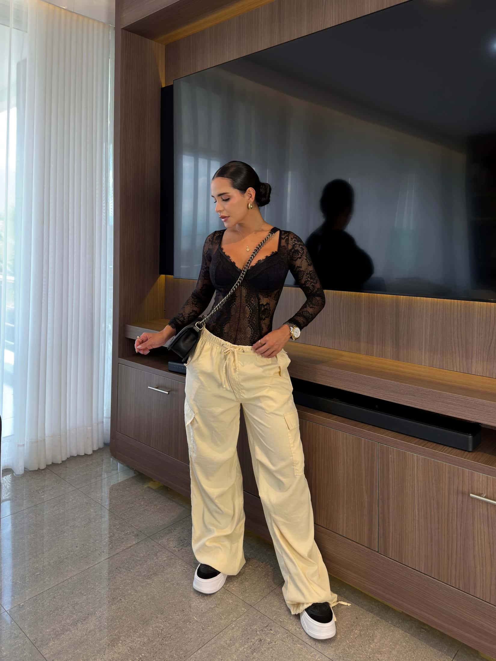 PANTALON CARGO ANTONIA CREMA