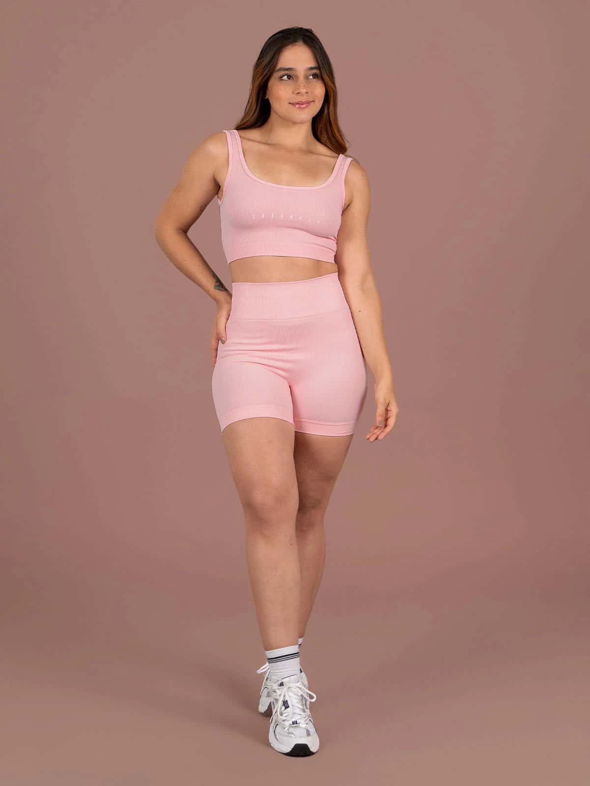 Ela short set seamless rosado