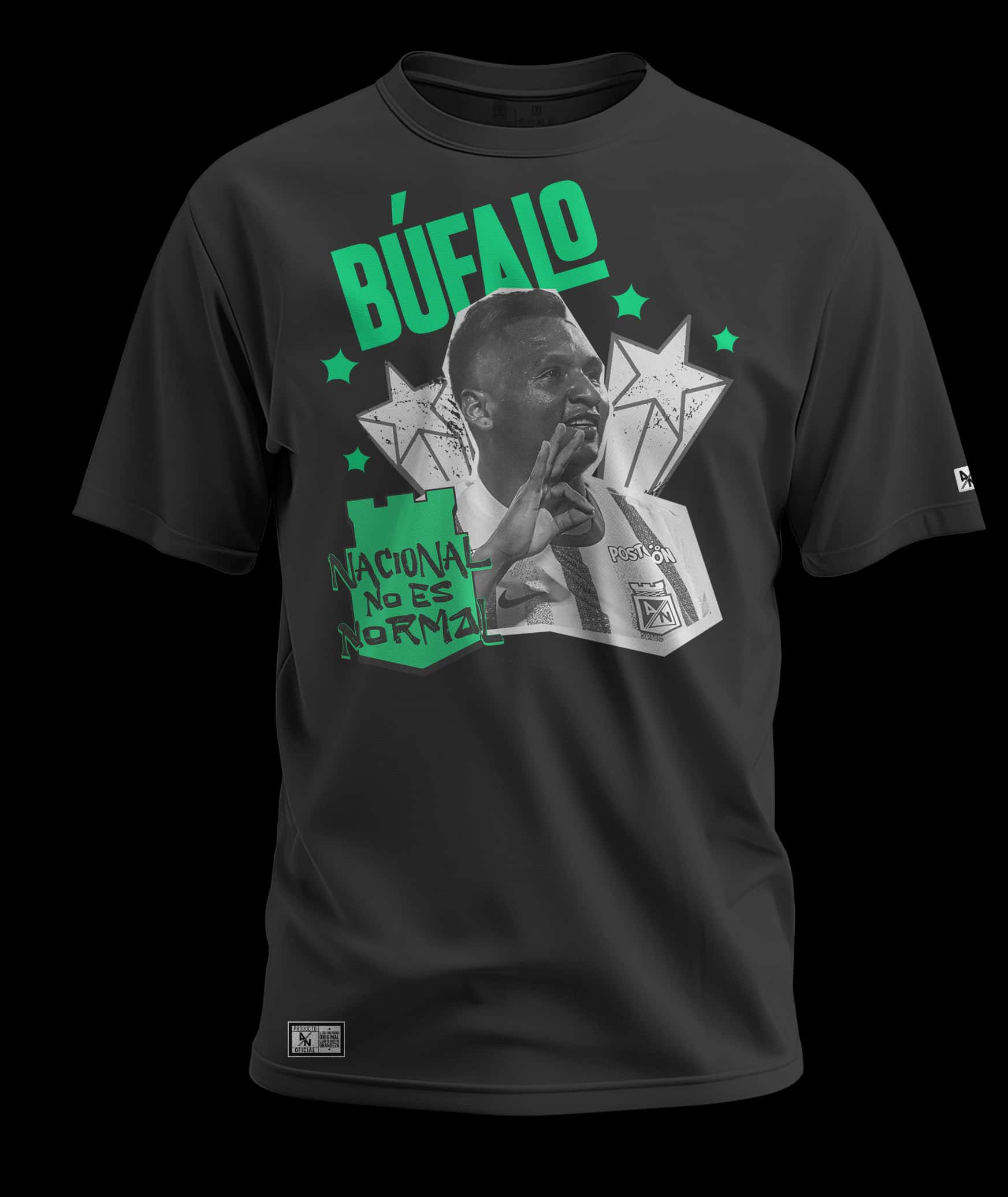 CAMISETA NEGRA NACIONAL NO ES NORMAL (BÚFALO)