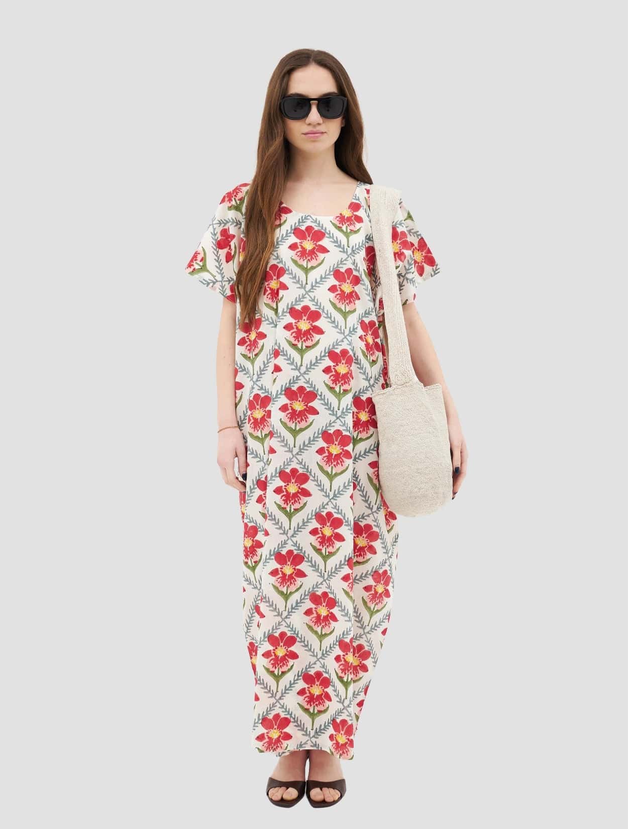 VESTIDO KAFTAN MENDELLI BLOCK PRINT - miniatura 1