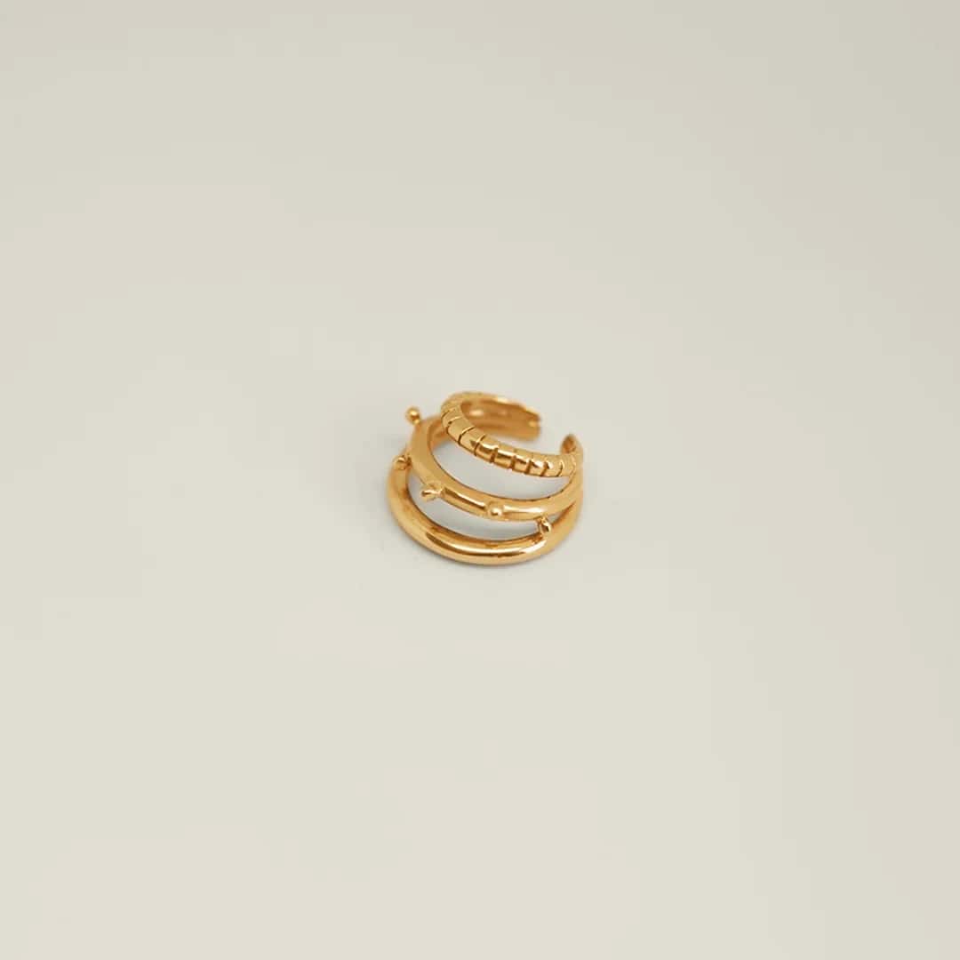 Triple Chuf Ear Cuff Gold