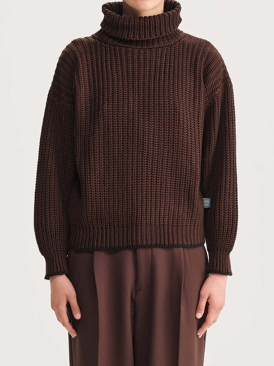 Saco Cuello Tortuga Inglés Marrón/Negro Hombre - miniatura 5